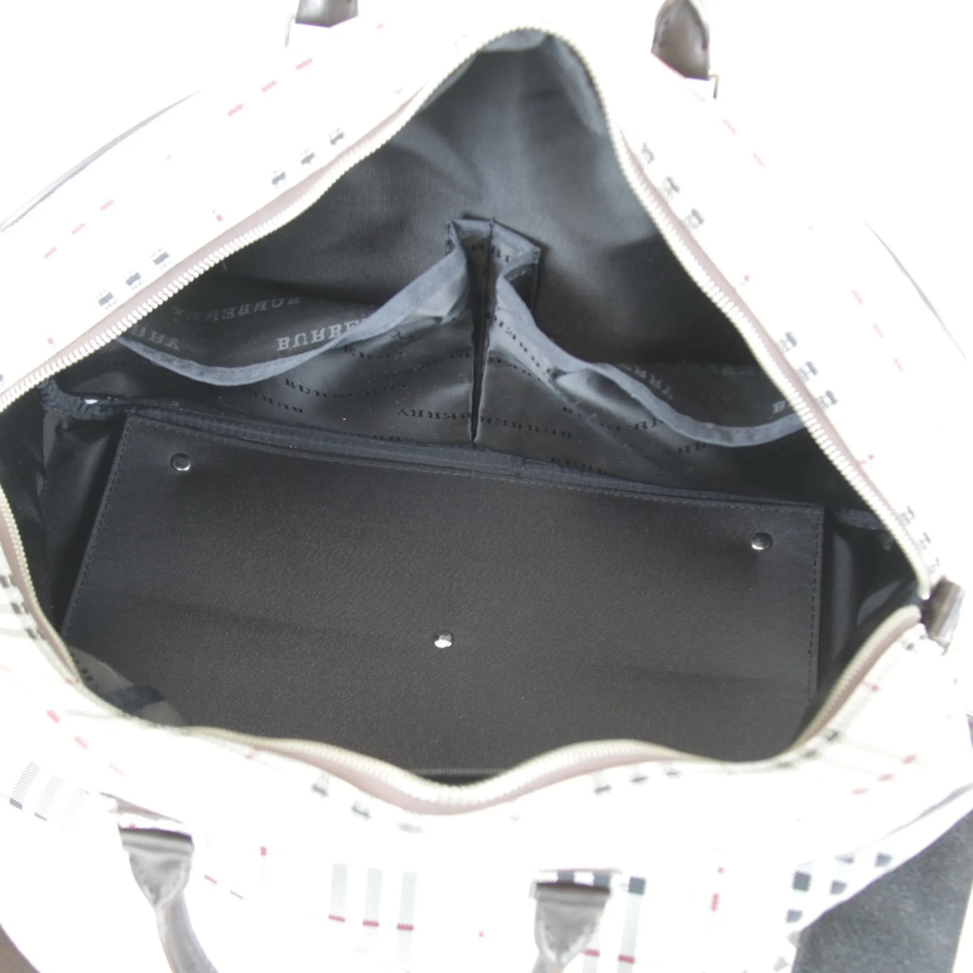 BURBERRY Cream Boston Bag