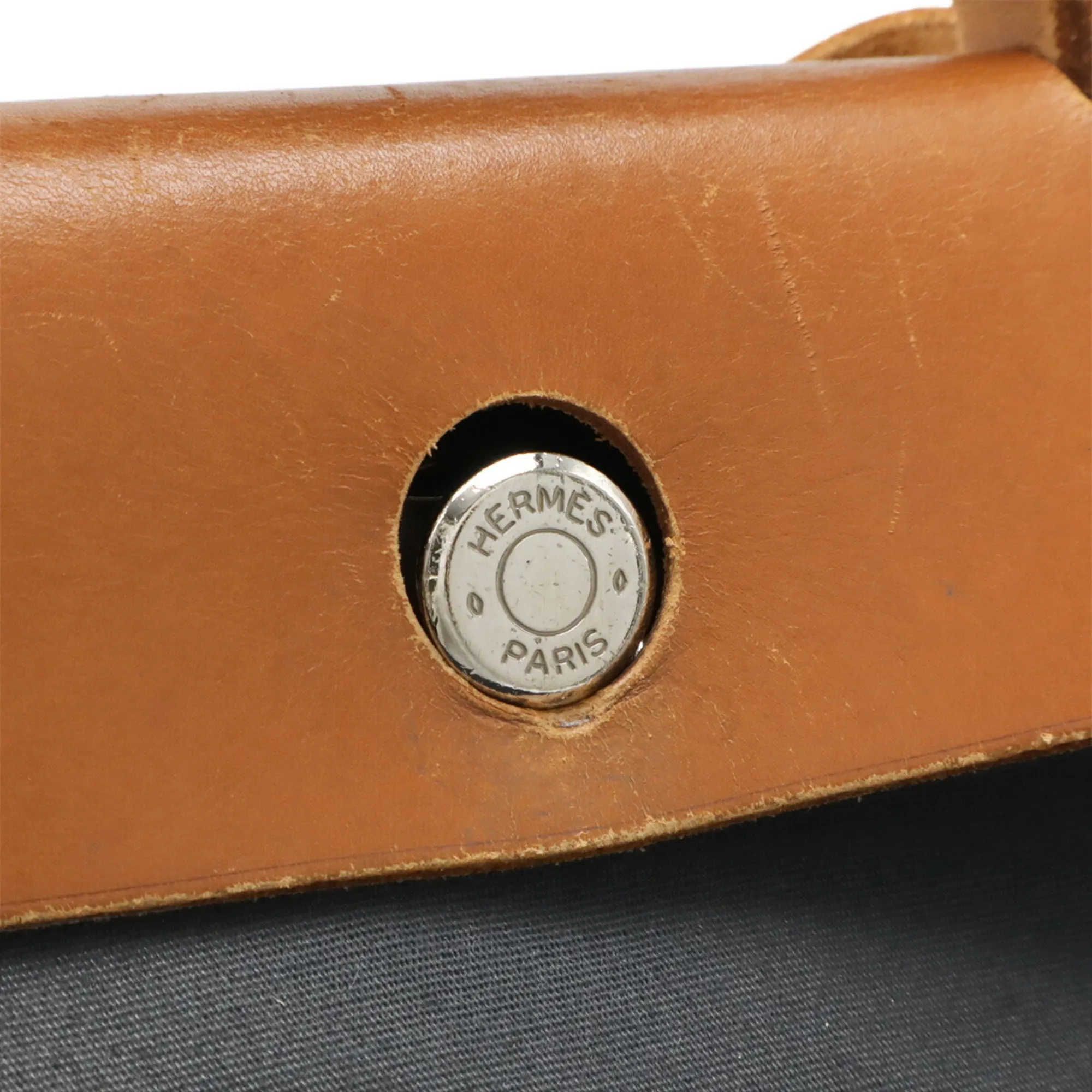 HERMES Brown Leather Shoulder Bag