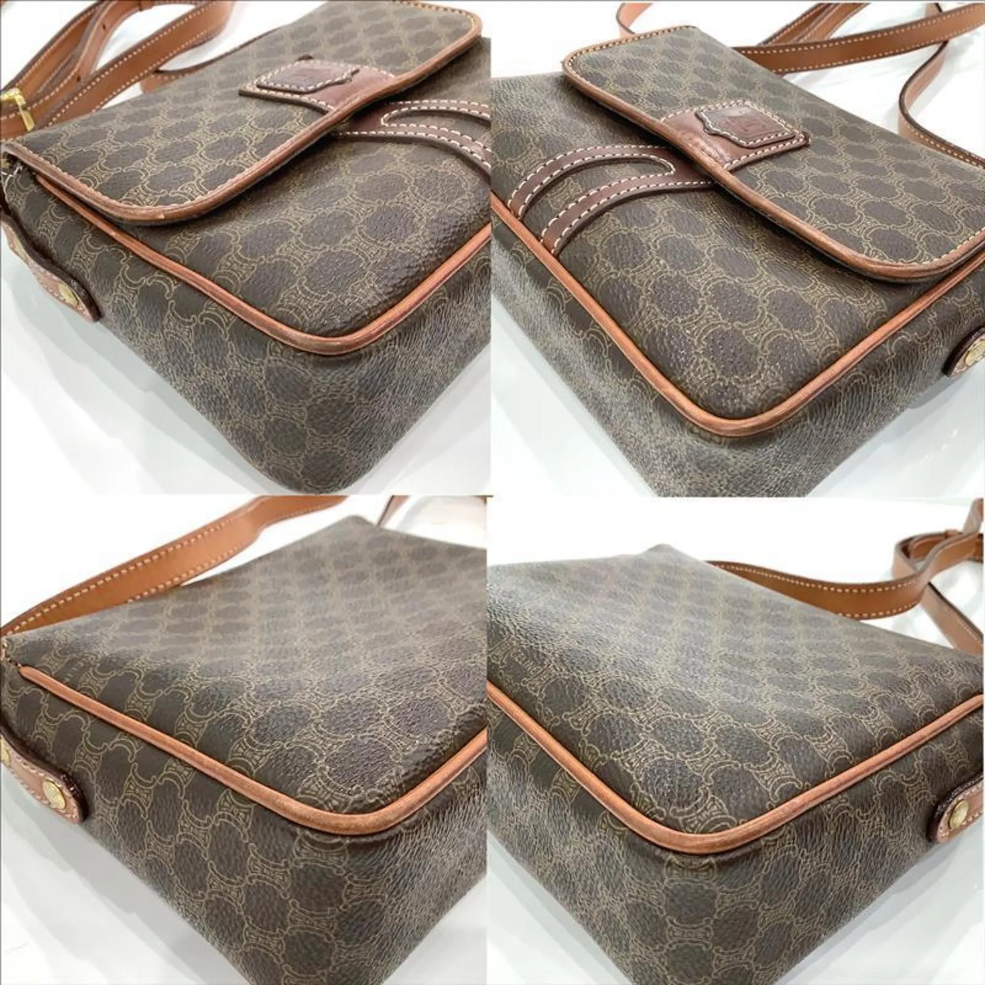 CELINE Brown Leather Shoulder Bag