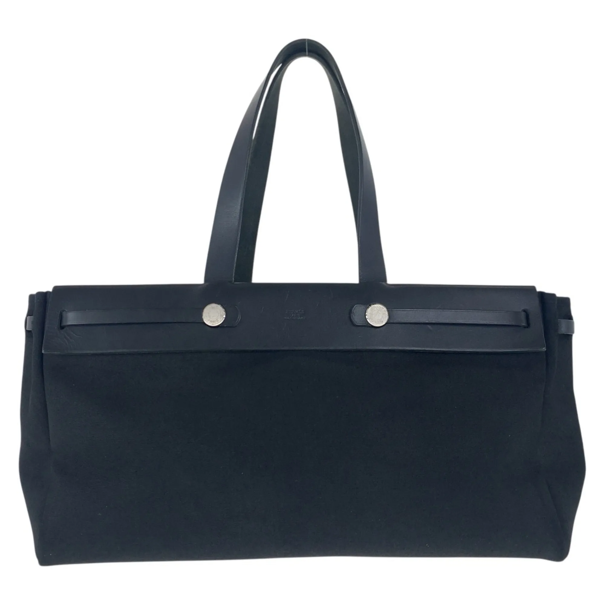 HERMES Black Leather Shoulder Bag