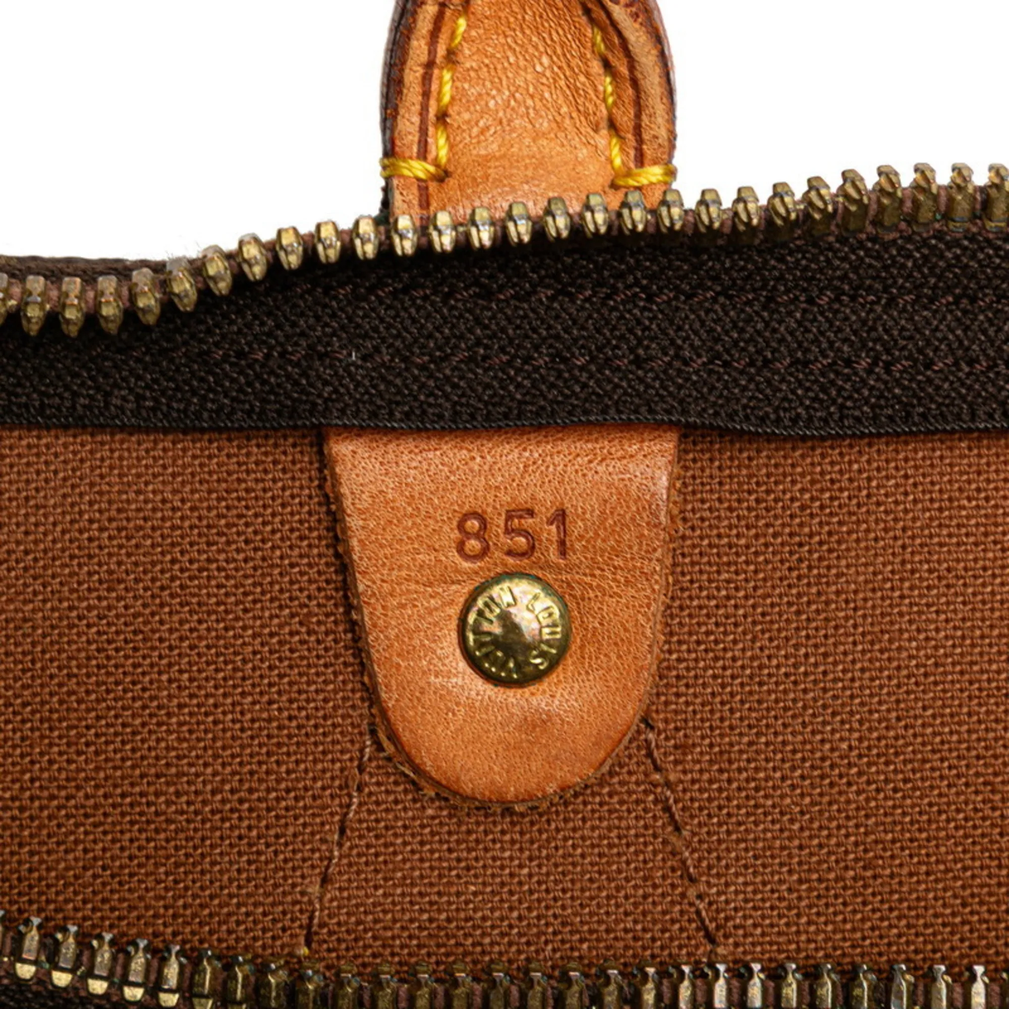 LOUIS VUITTON Brown Monogram Leather Speedy 40 Boston Bag