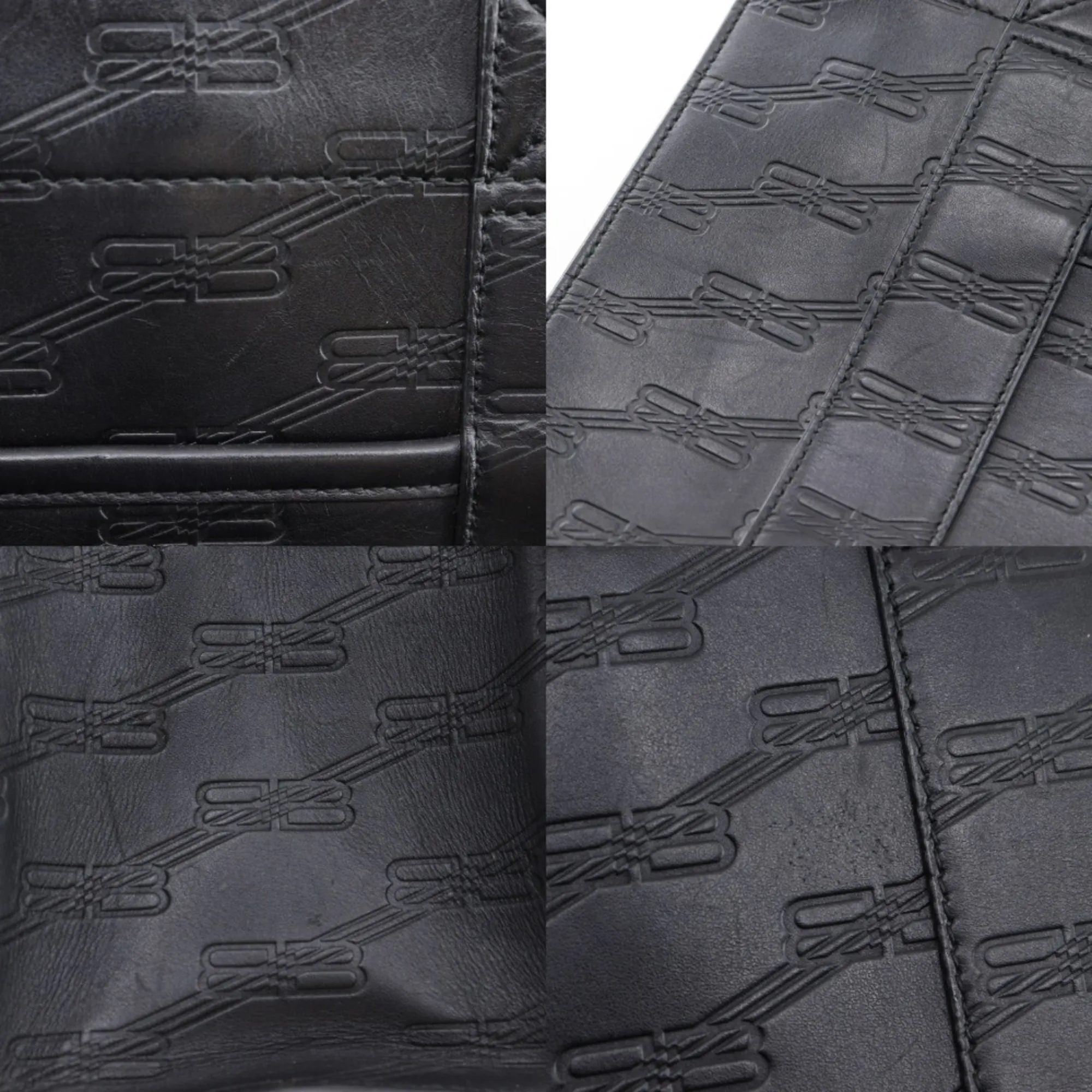 BALENCIAGA Black Monogram Leather Bag