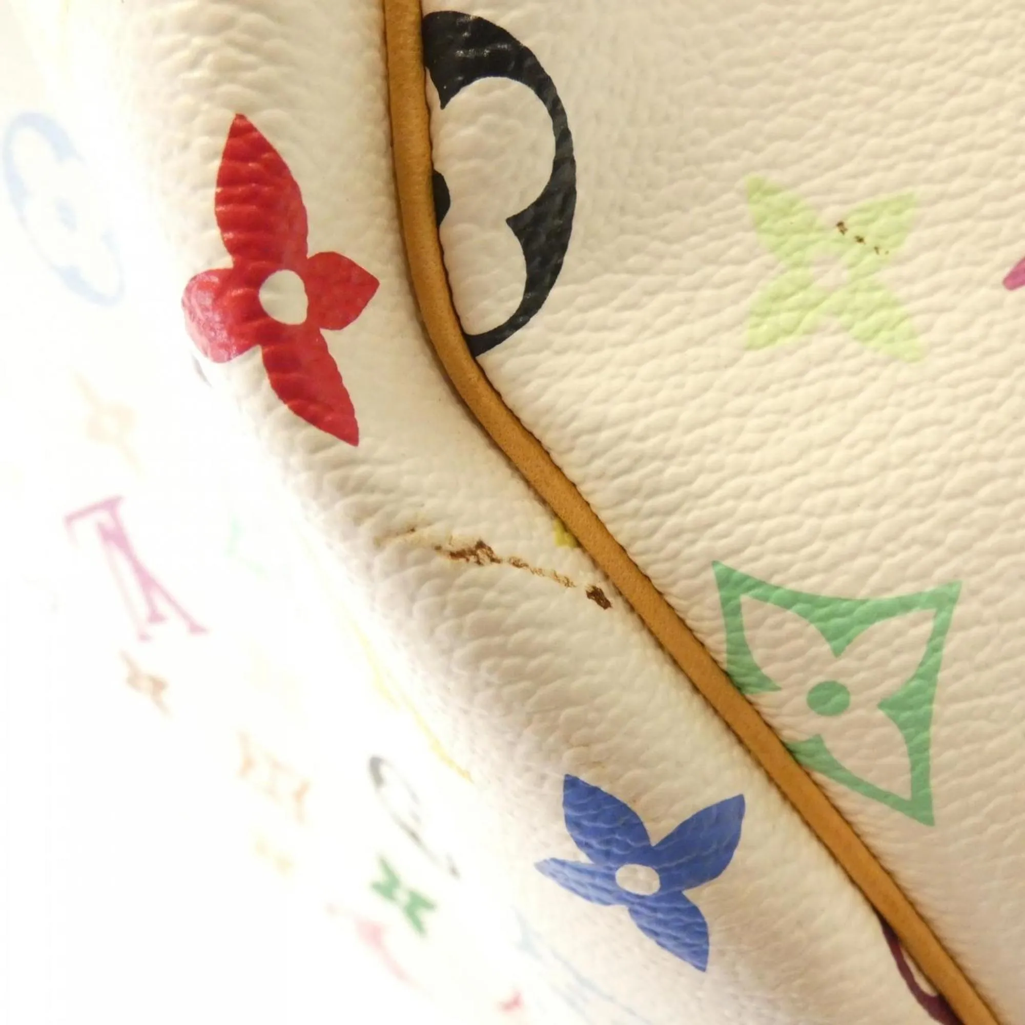 LOUIS VUITTON White Speedy 30 Boston Bag