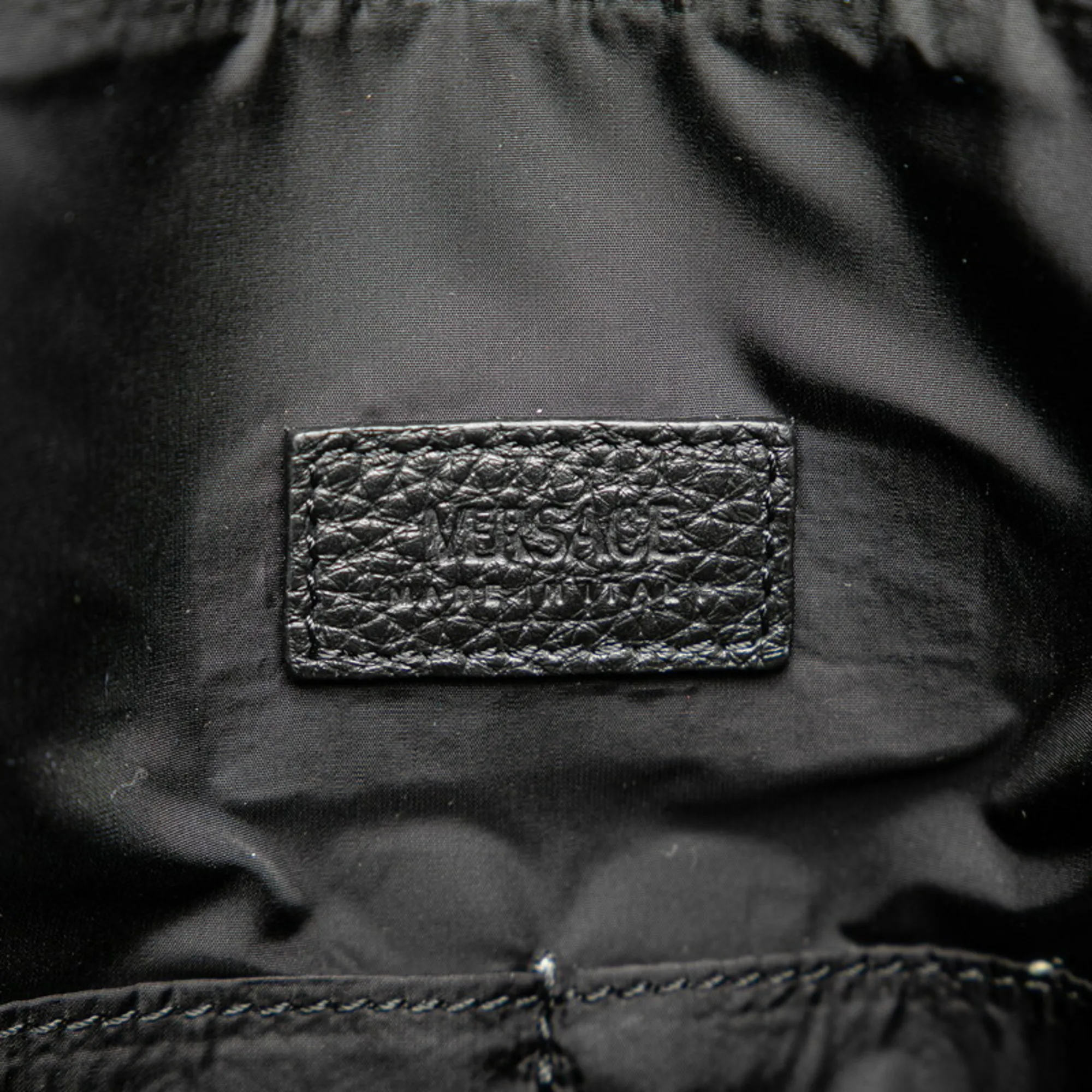 VERSACE Black Leather Shoulder Bag