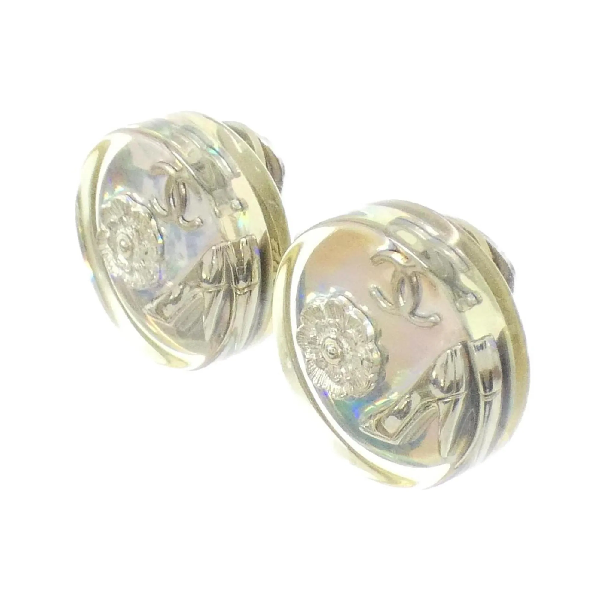 CHANEL White Earrings