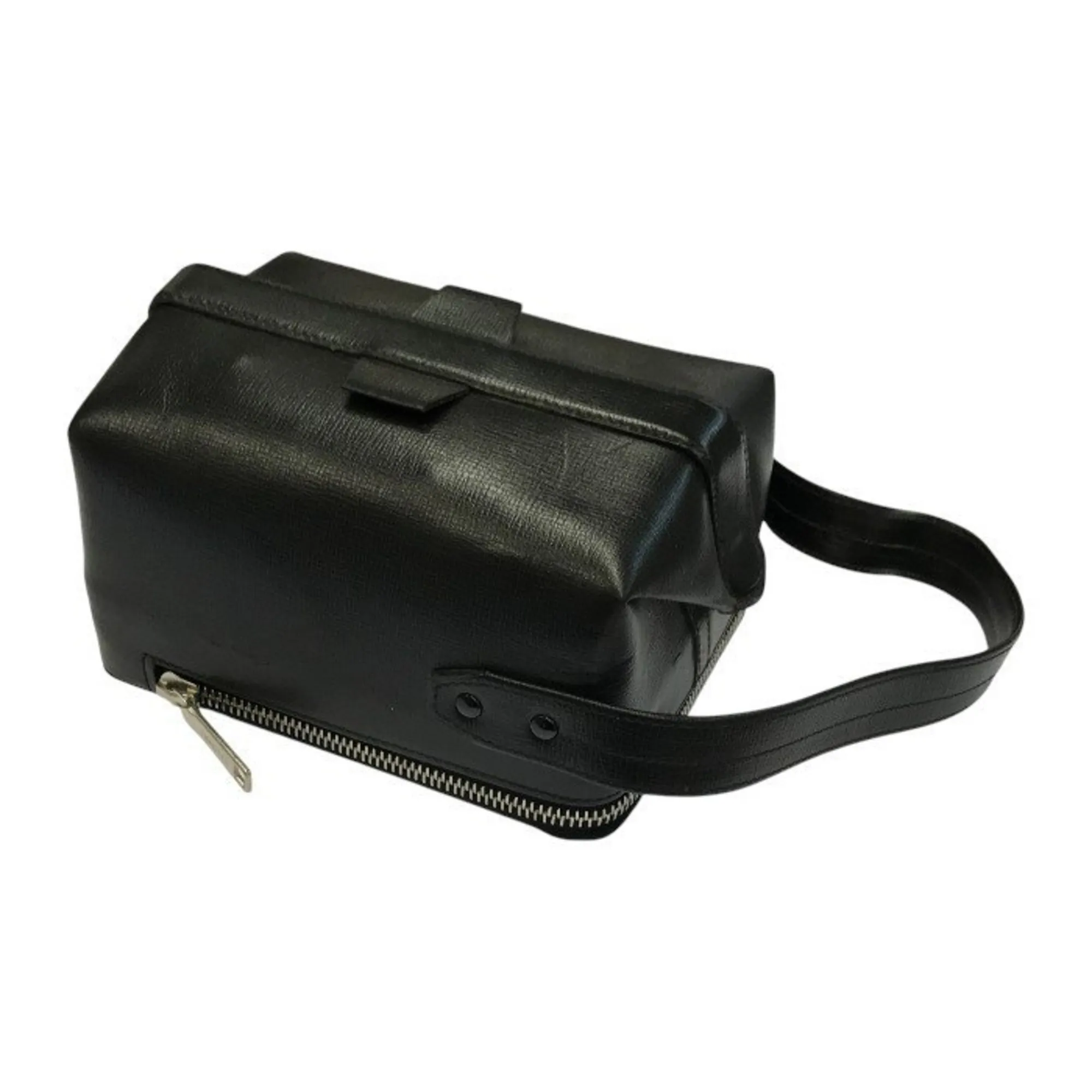 VALEXTRA Black Leather Pouch