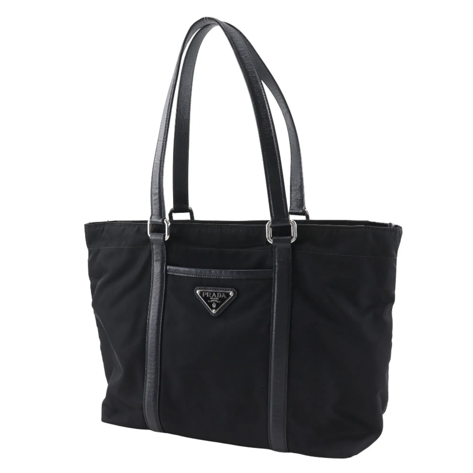 PRADA Black Leather Tote Bag
