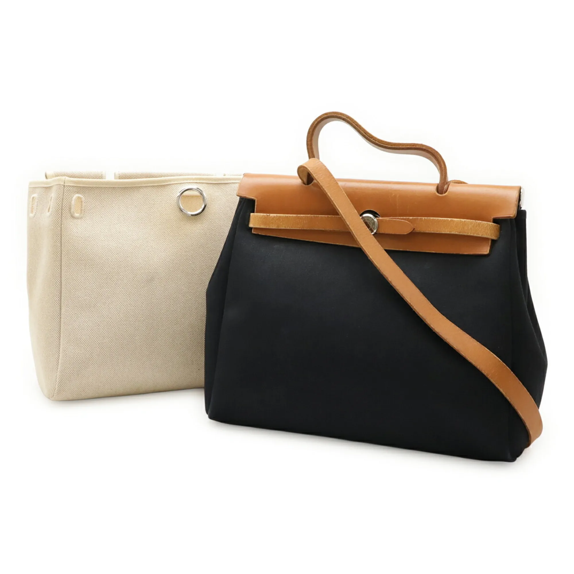 HERMES Brown Leather Shoulder Bag