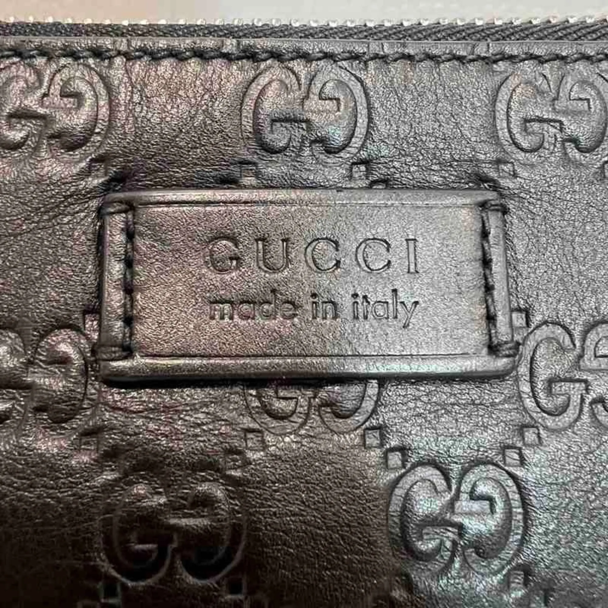GUCCI Black Leather Clutch Bag