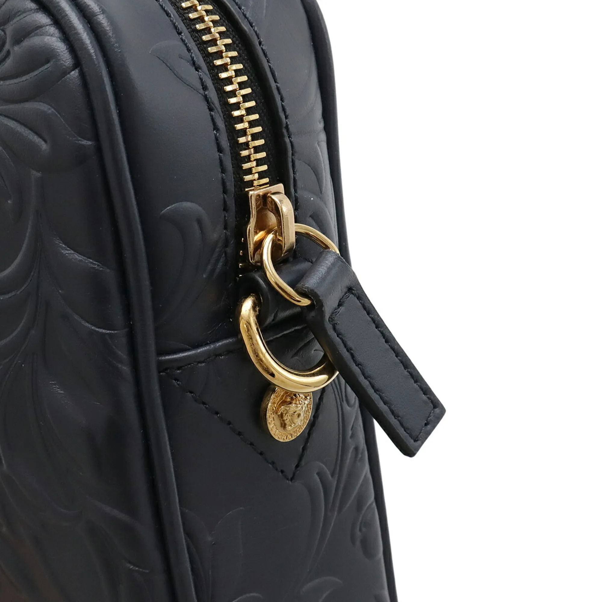 VERSACE Blue Leather Shoulder Bag