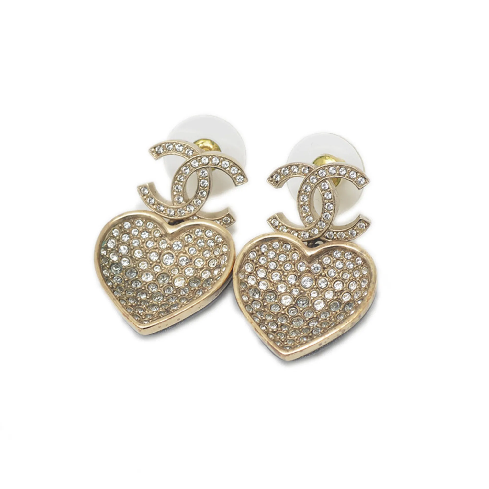 CHANEL Gold Logo Earrings