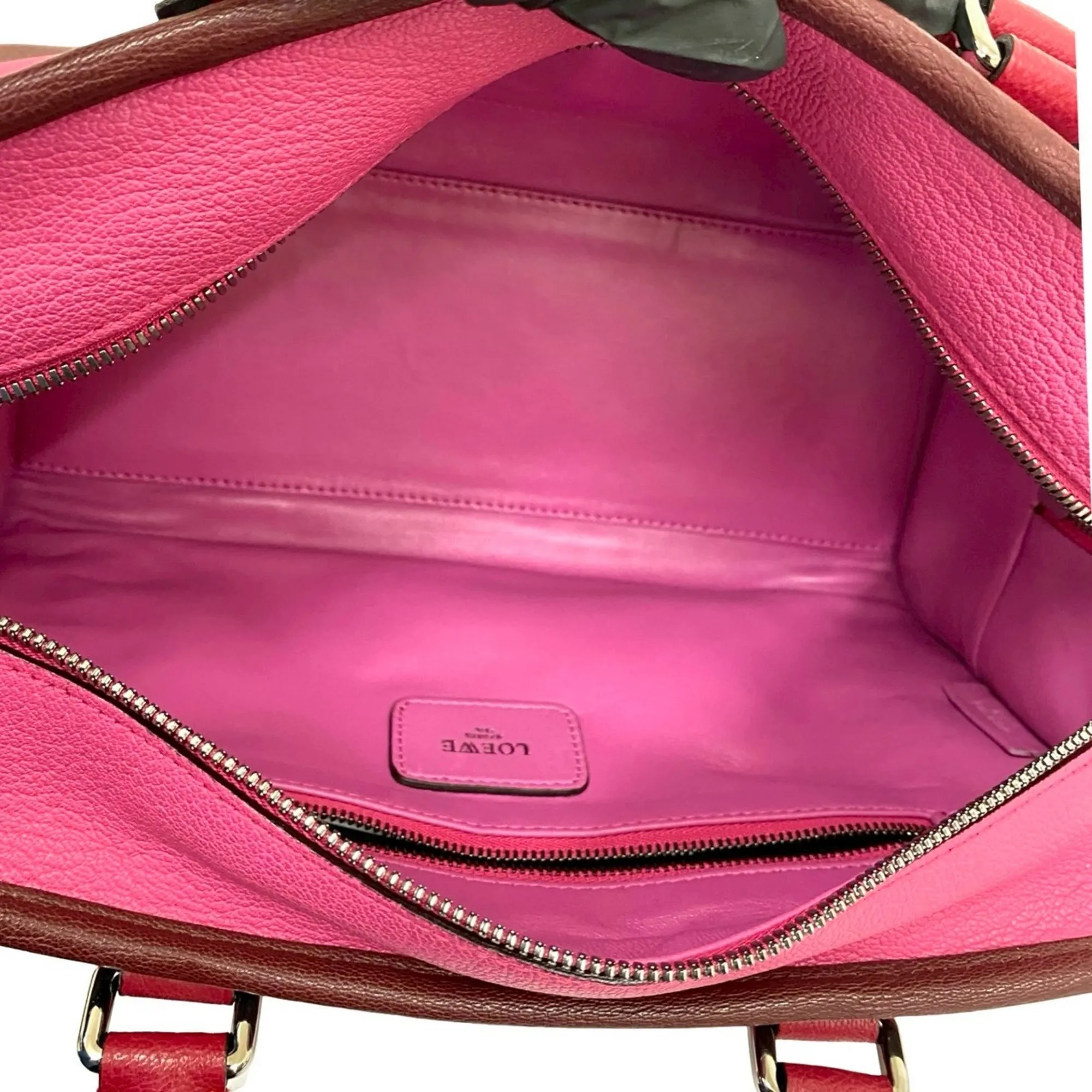 LOEWE Pink Leather Boston Bag