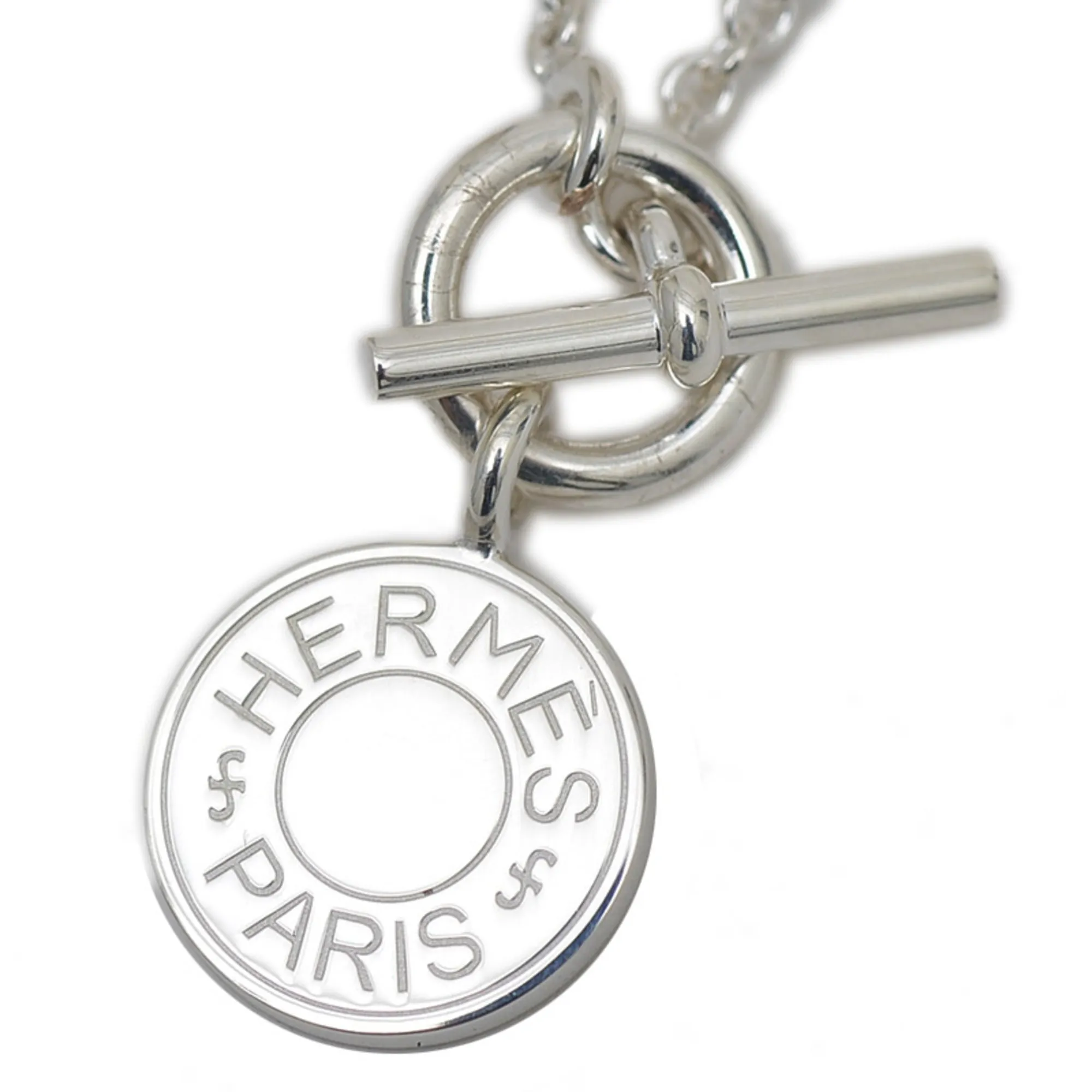 HERMES Silver Necklace