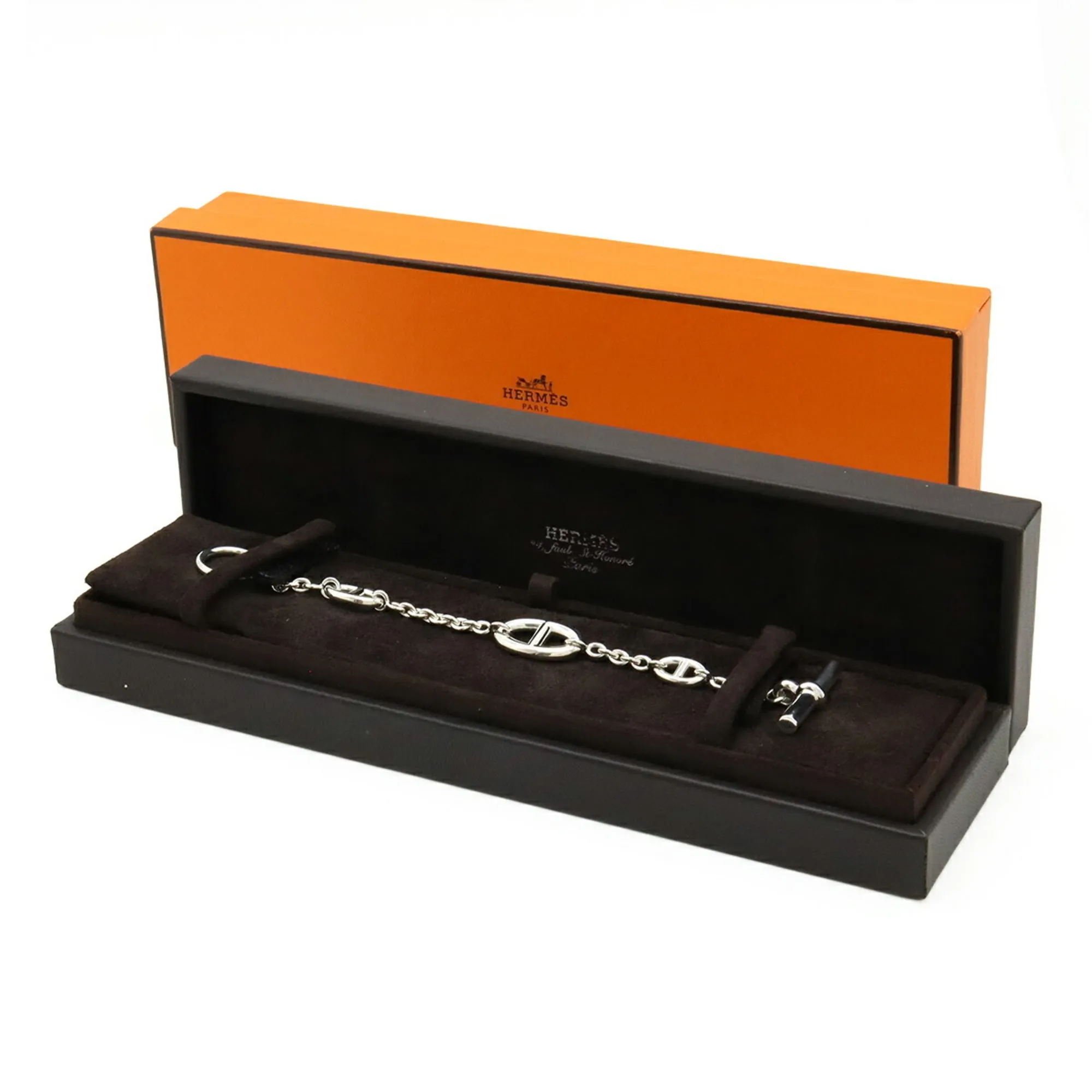 HERMES Silver Charm Bracelet