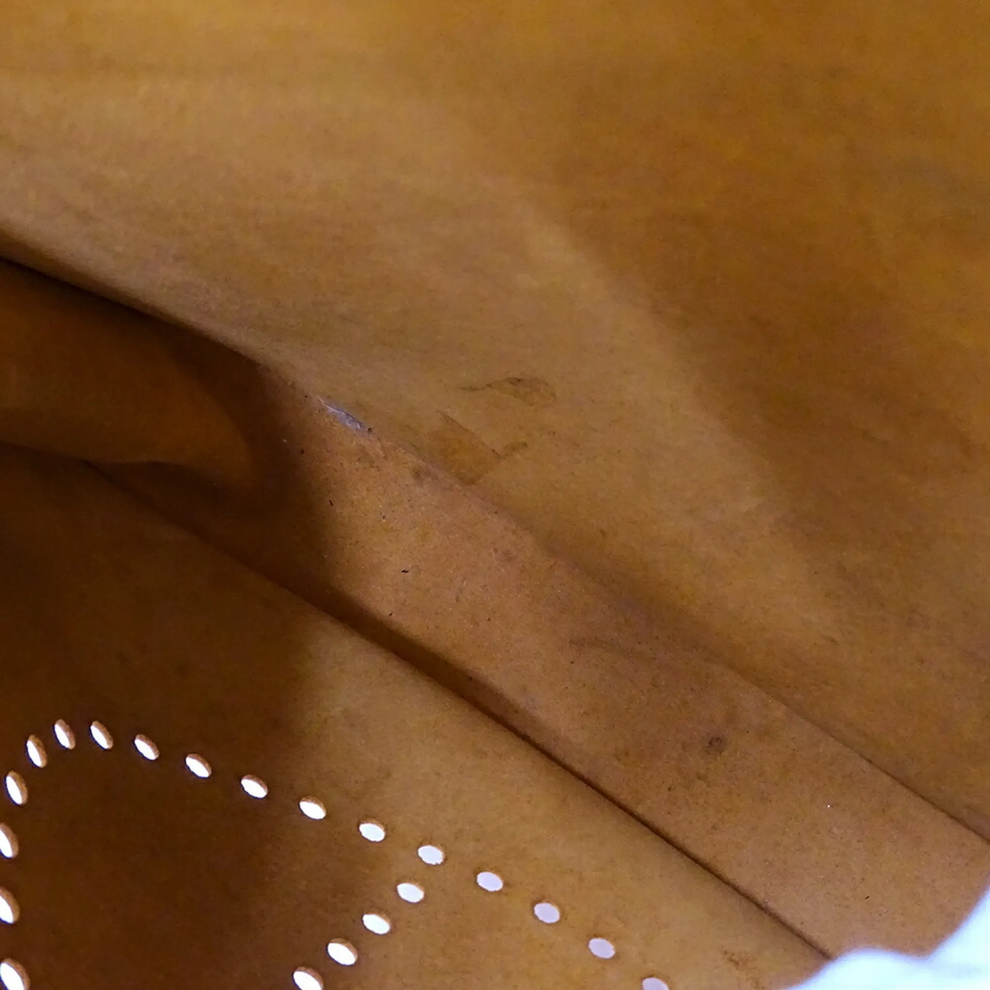 HERMES Orange Leather Shoulder Bag