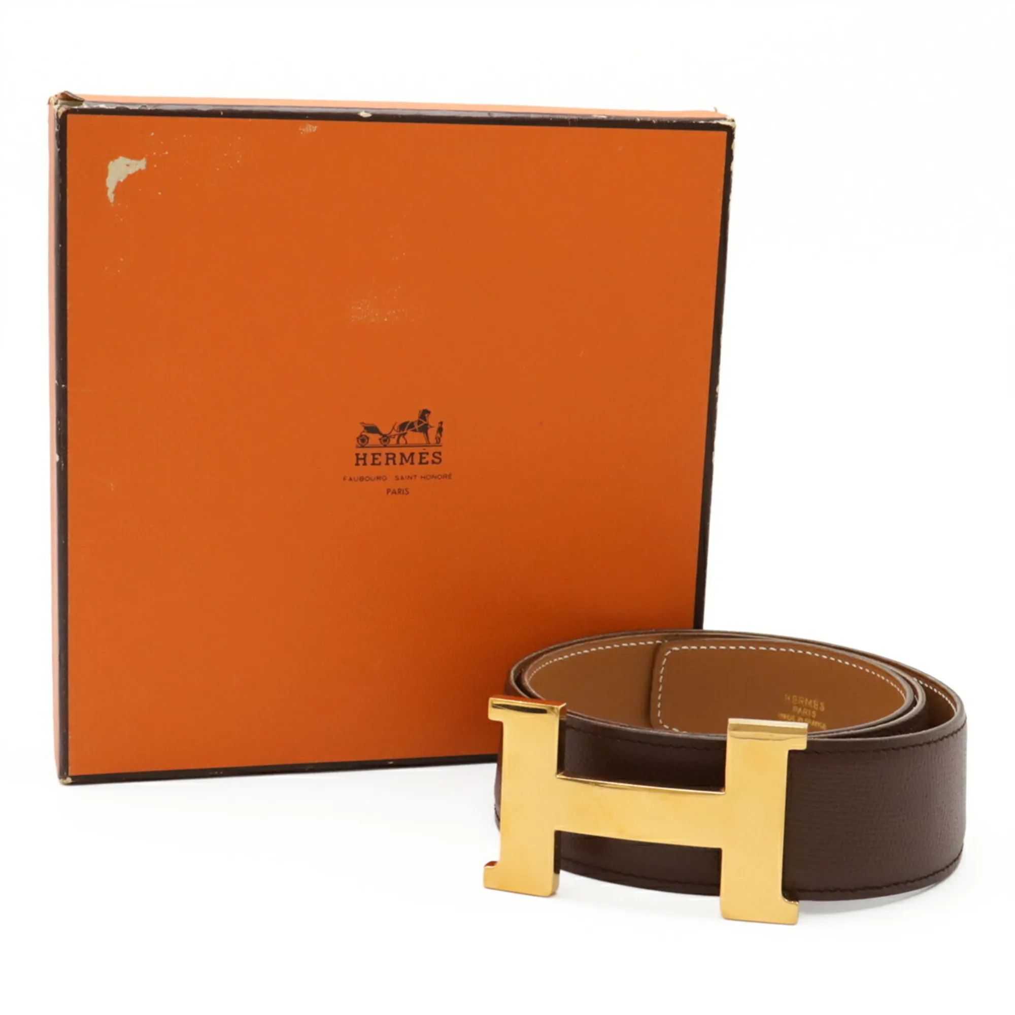 HERMES Brown Leather Belt
