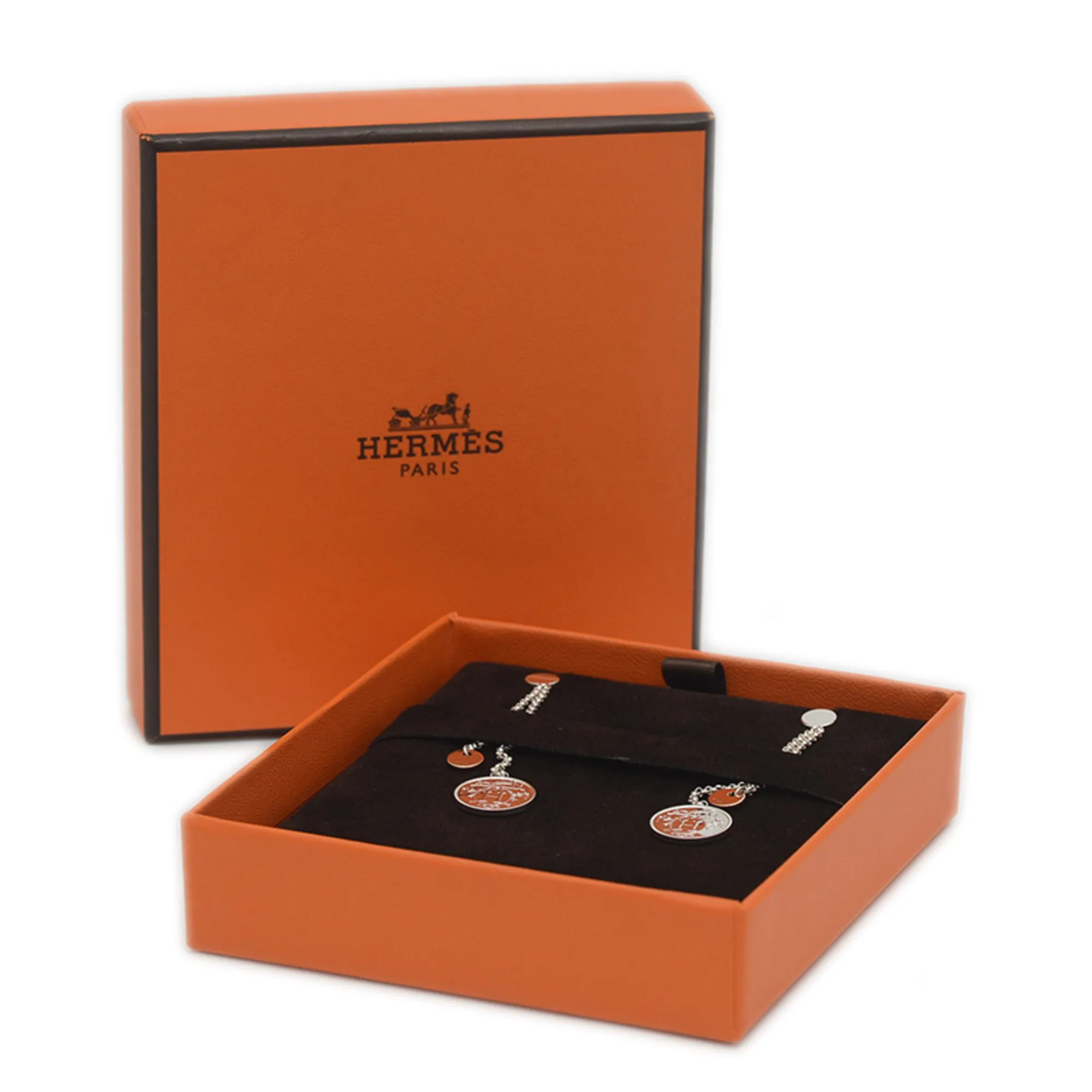HERMES Brown Earrings