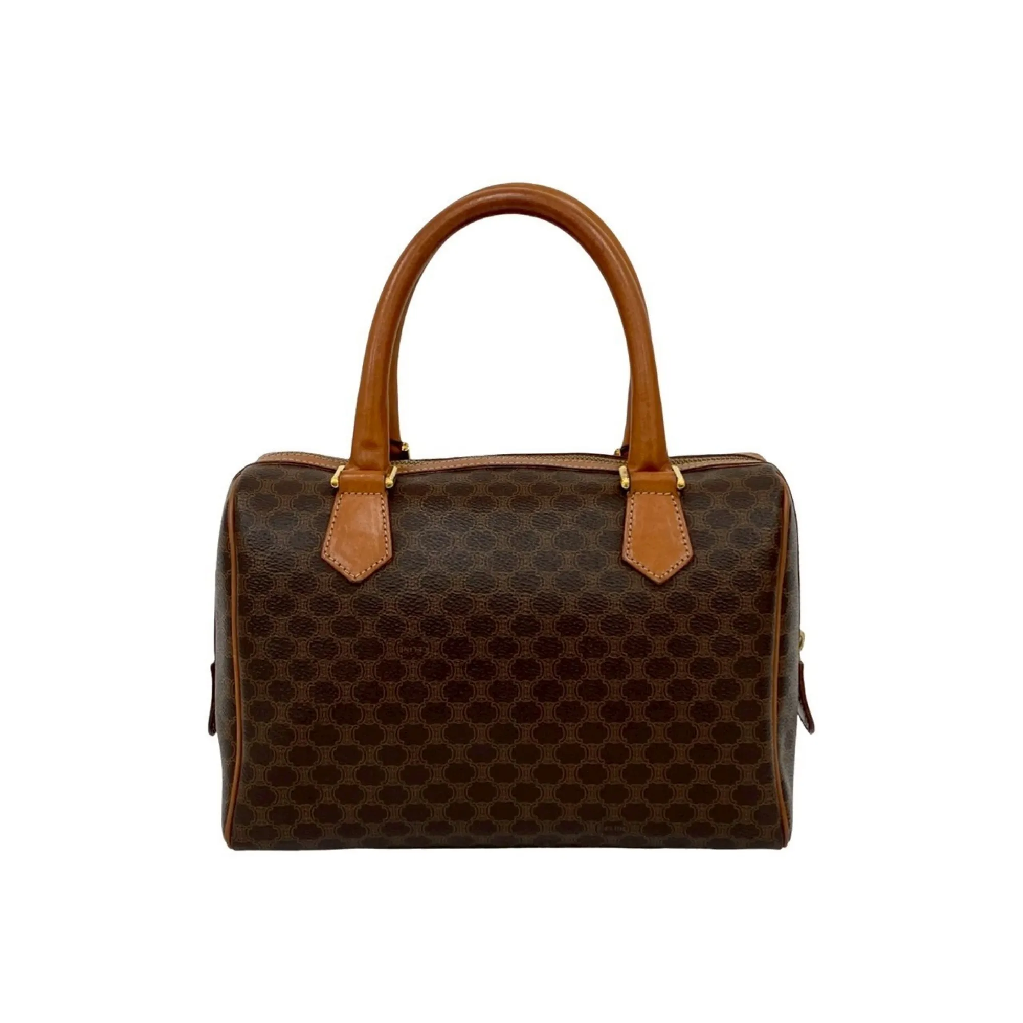 CELINE Brown Leather Boston Bag