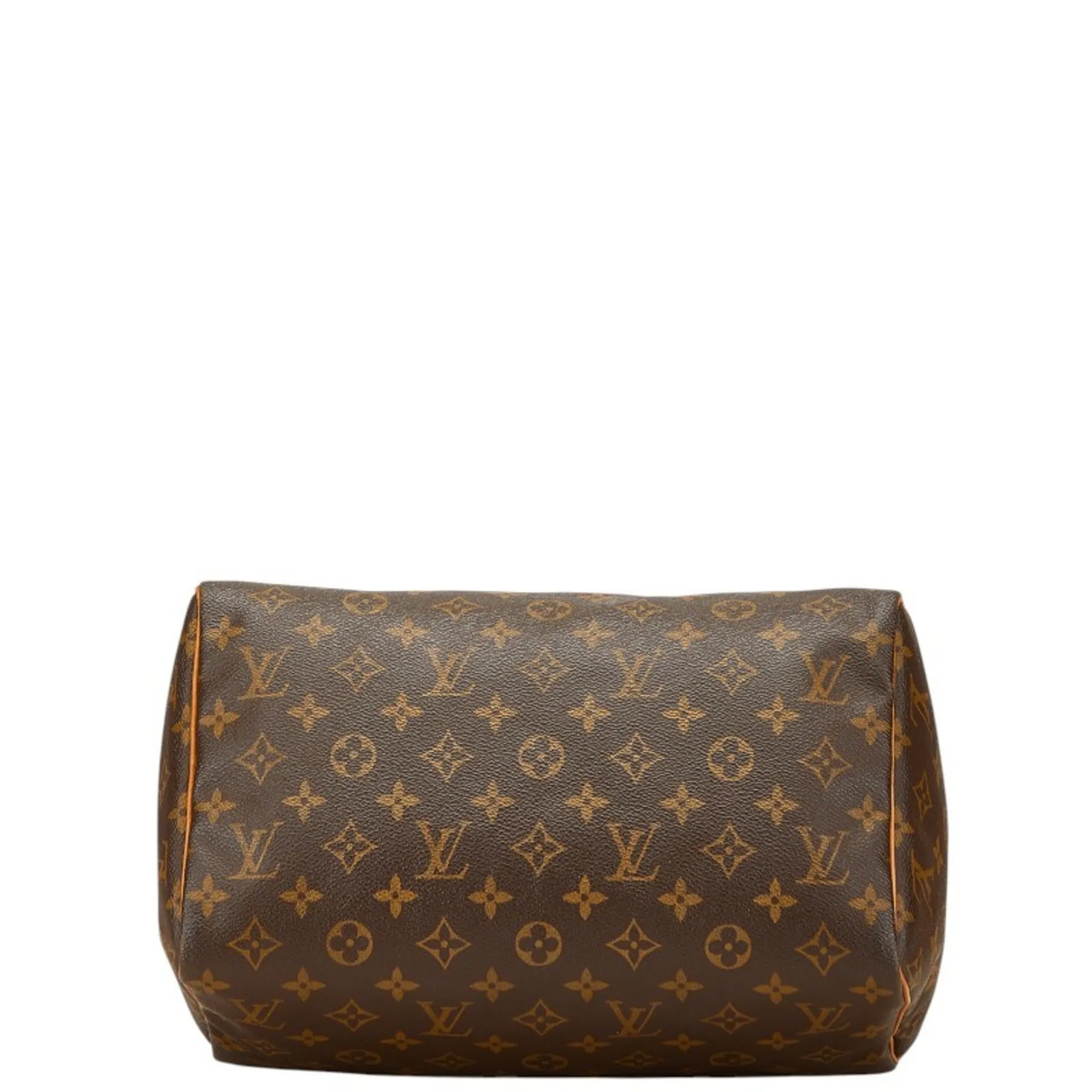 LOUIS VUITTON Brown Monogram Leather Speedy 30 Boston Bag