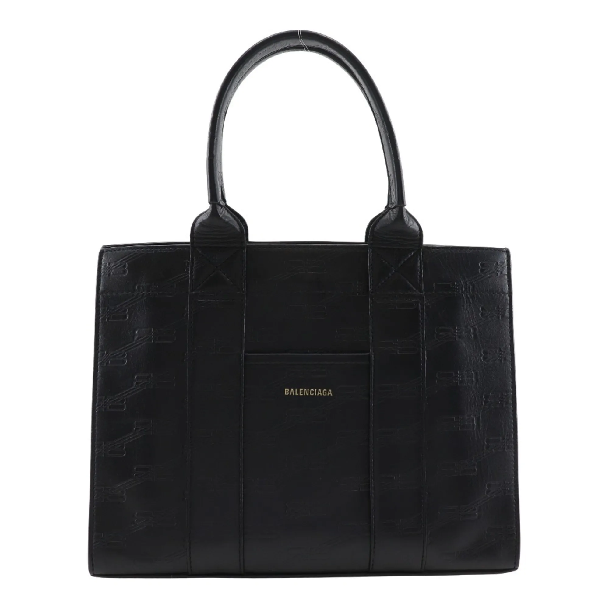 BALENCIAGA Black Monogram Leather Bag