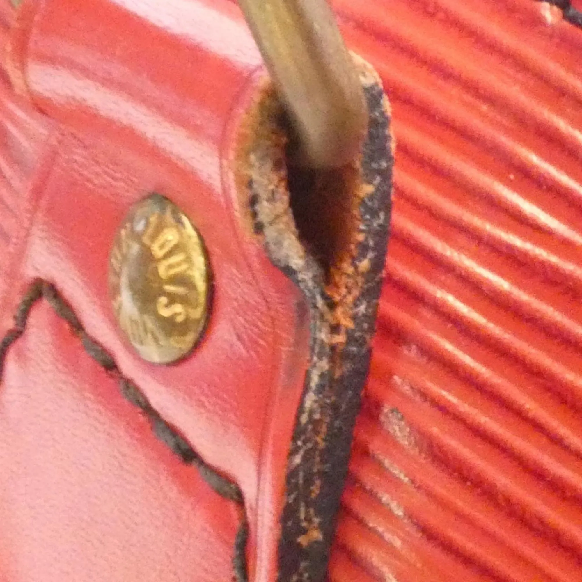 LOUIS VUITTON Red Speedy 25 Boston Bag