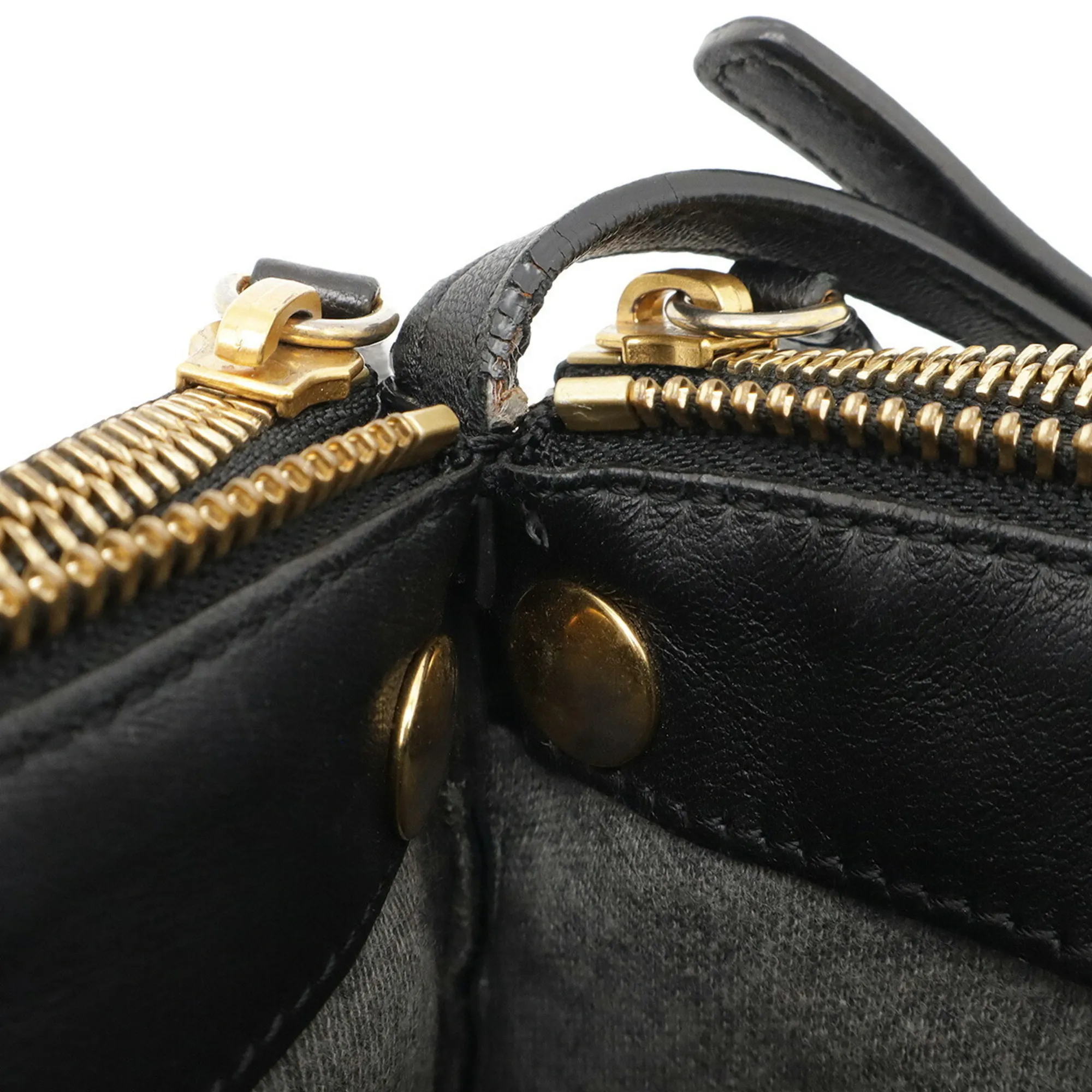 CELINE Black Leather Shoulder Bag