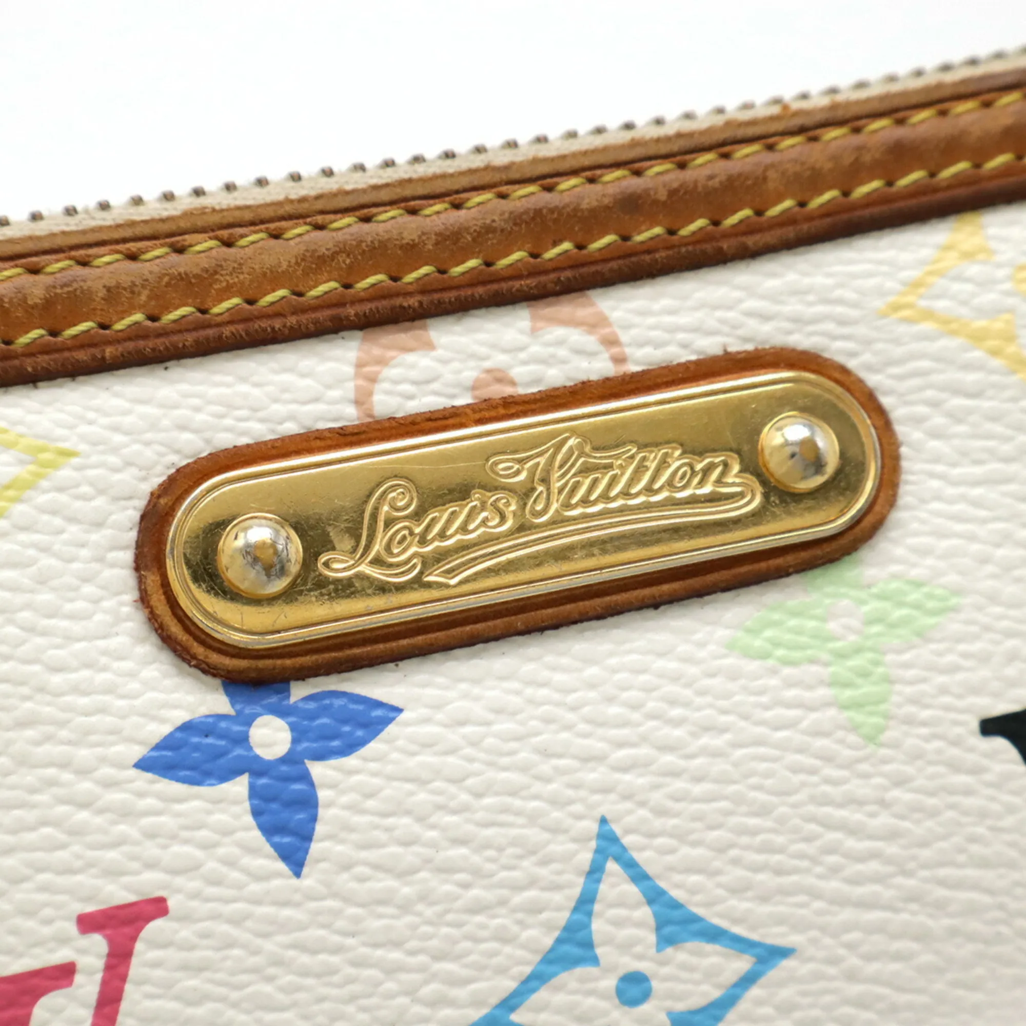 LOUIS VUITTON White Monogram Pouch