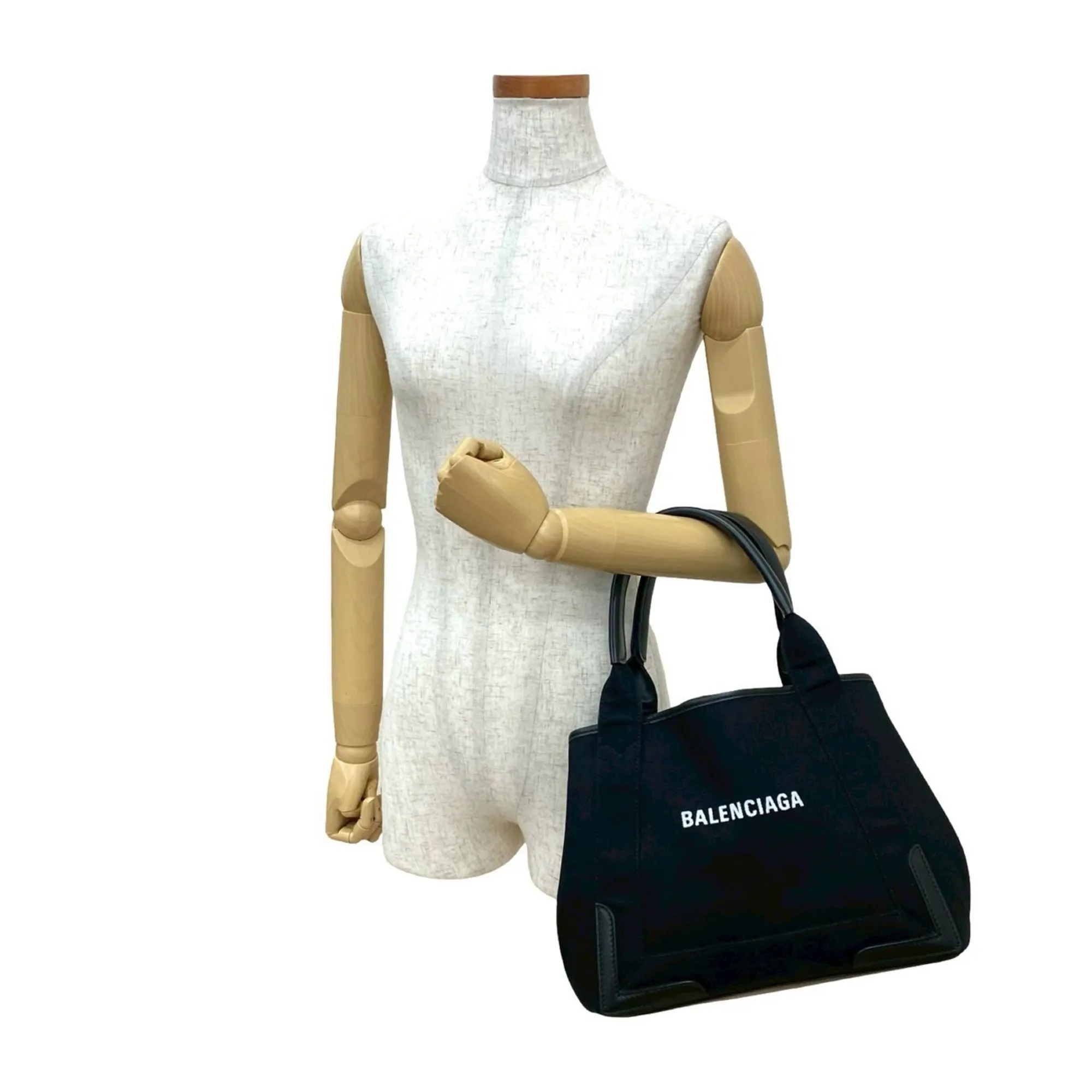 BALENCIAGA Black Leather Tote Bag