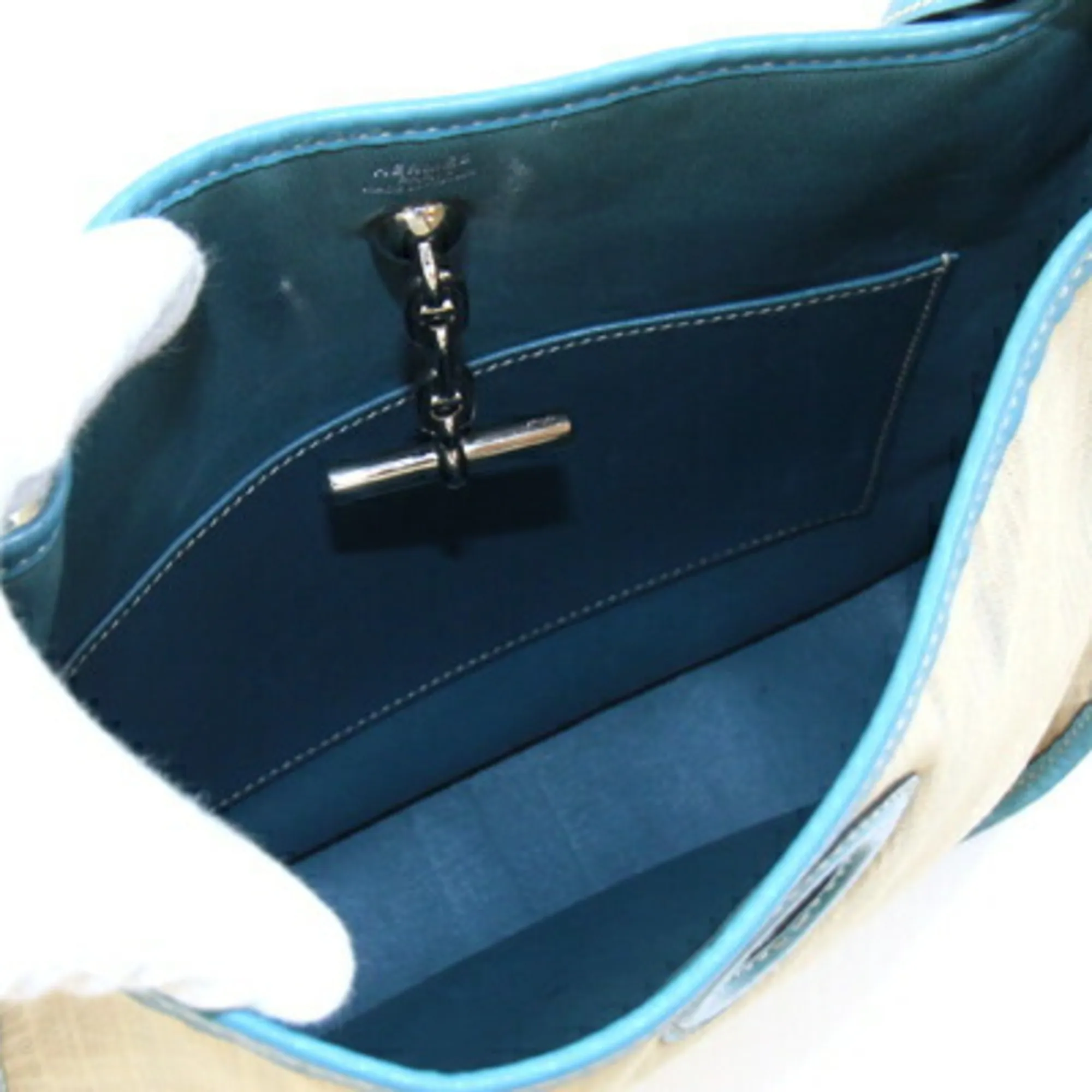 HERMES Blue Leather Shoulder Bag