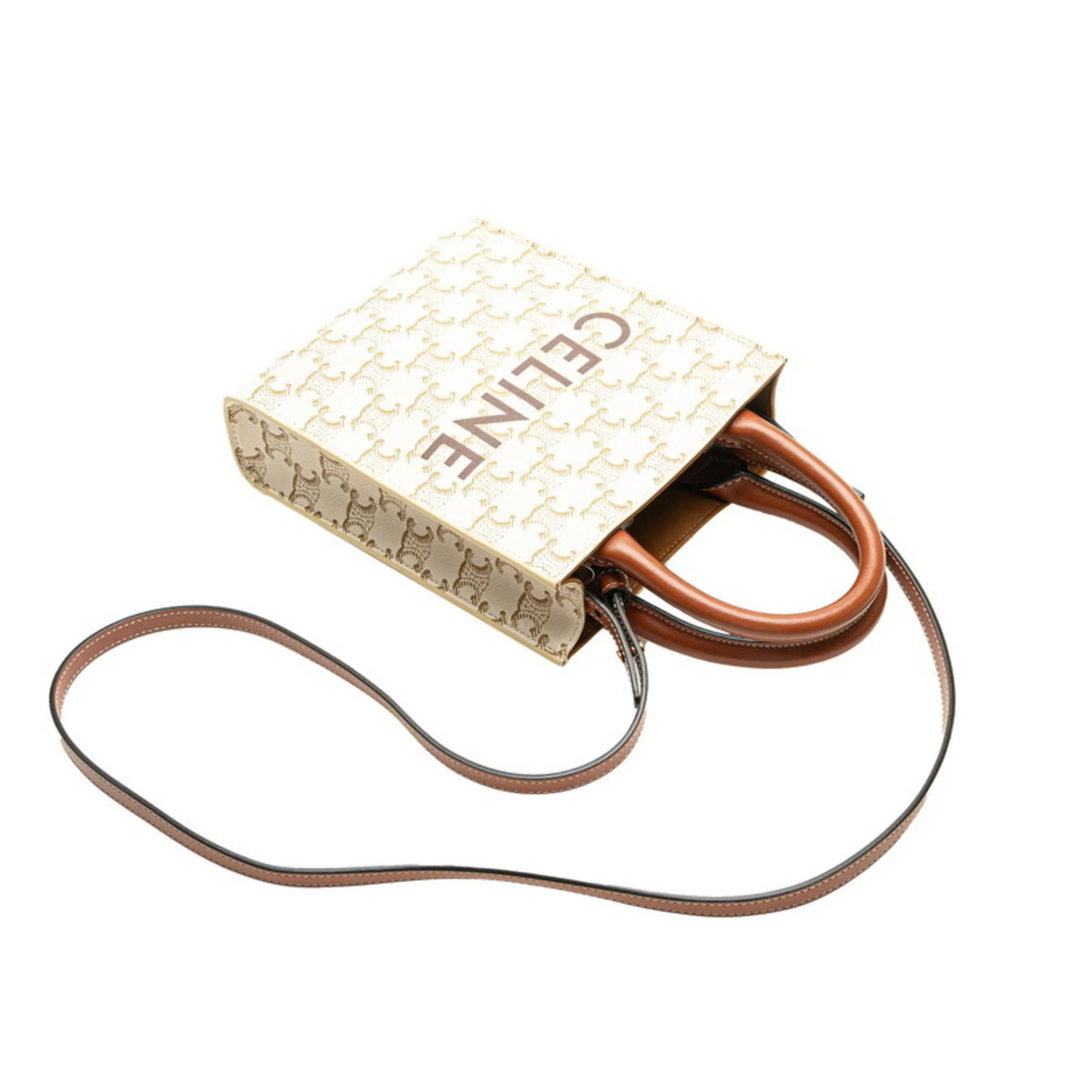 CELINE Brown Leather Shoulder Bag