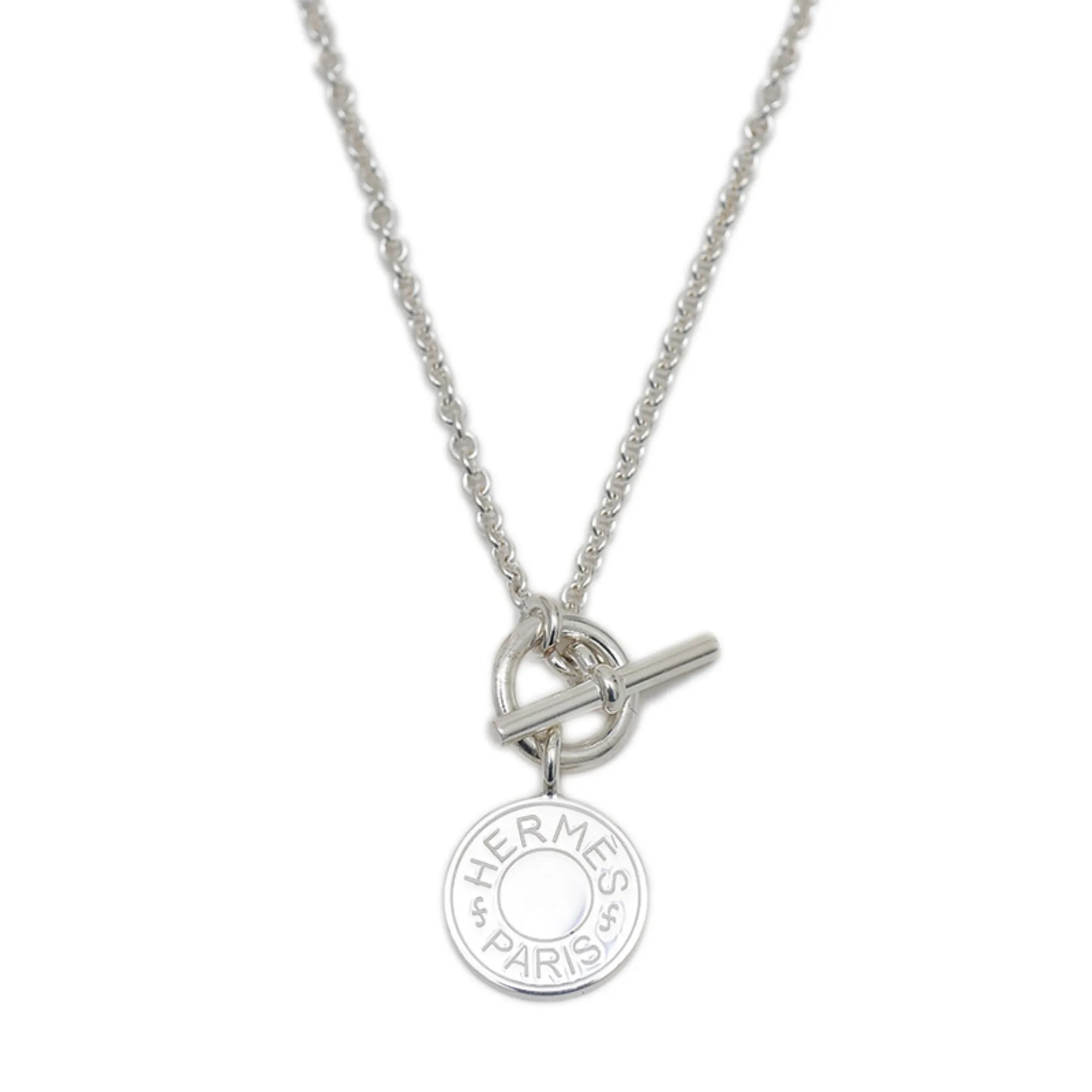 HERMES Silver Necklace