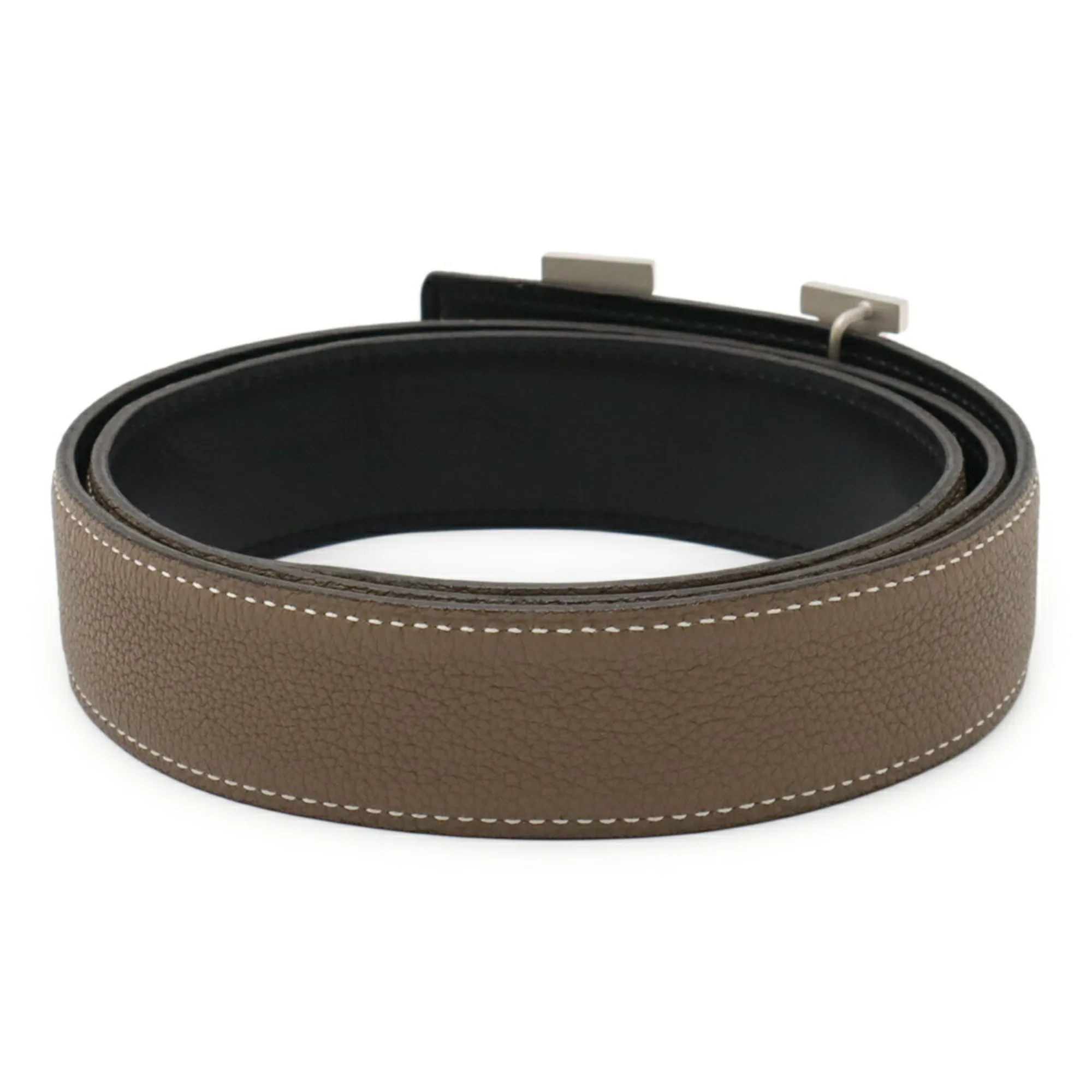 HERMES Black Leather Belt