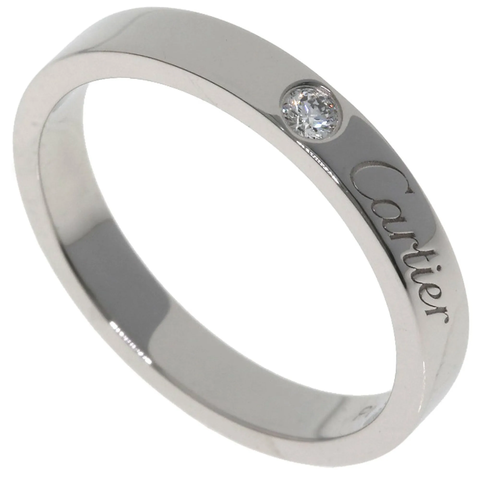 CARTIER Silver Diamond Ring #53