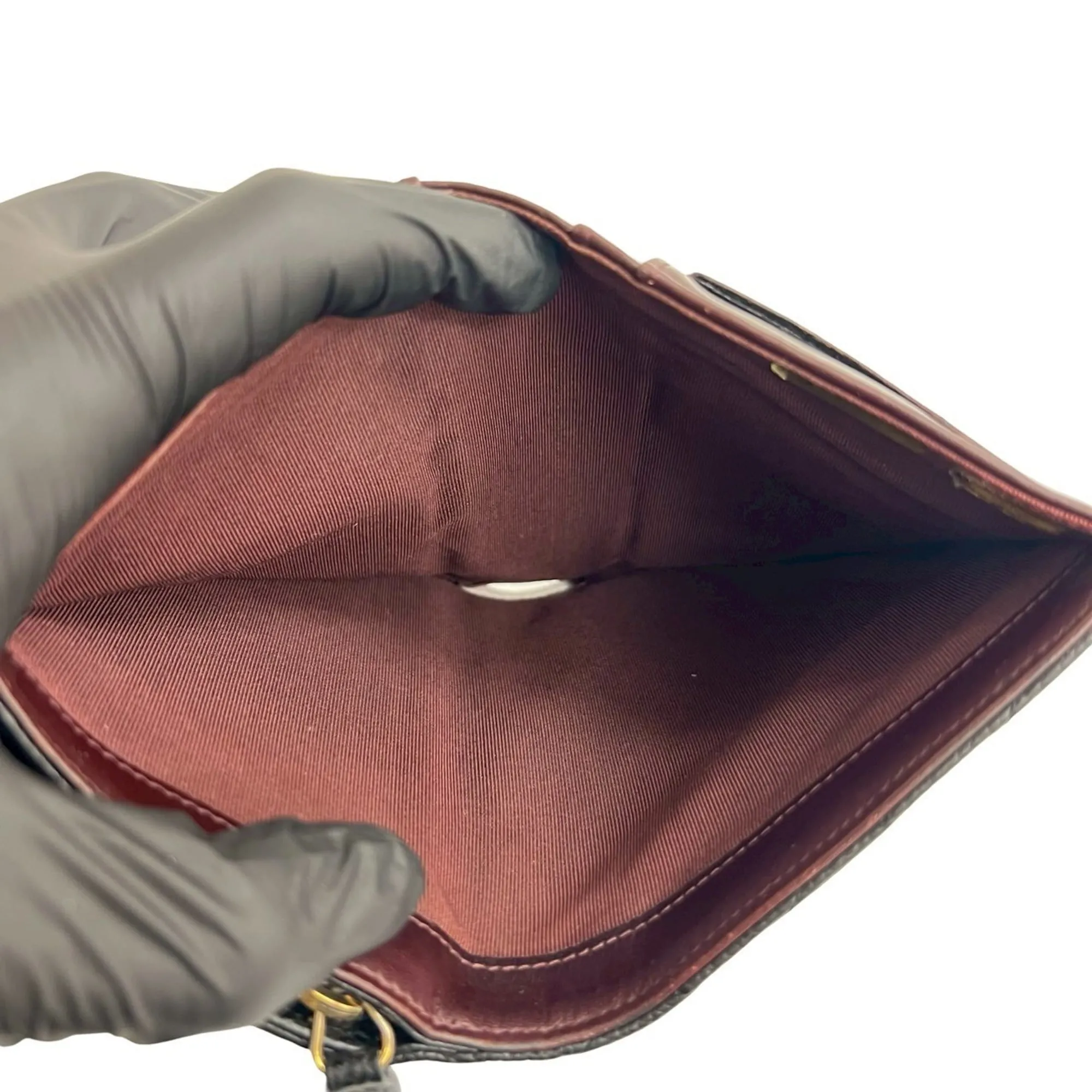 CHANEL Black Caviar Leather Logo Wallet