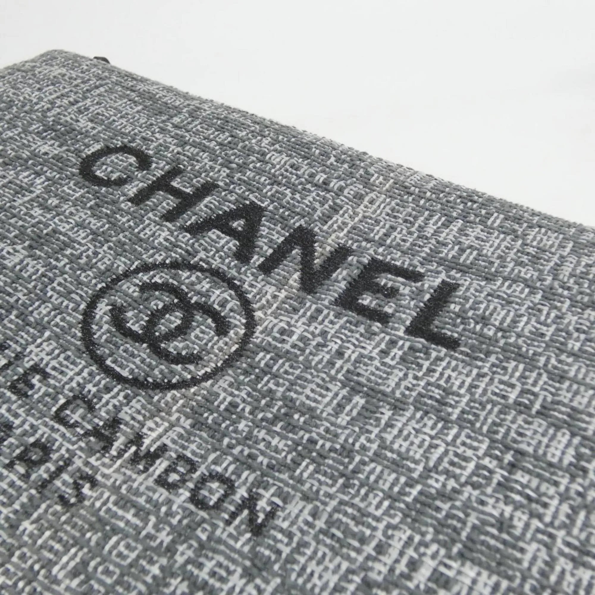 CHANEL Gray Deauville Pouch