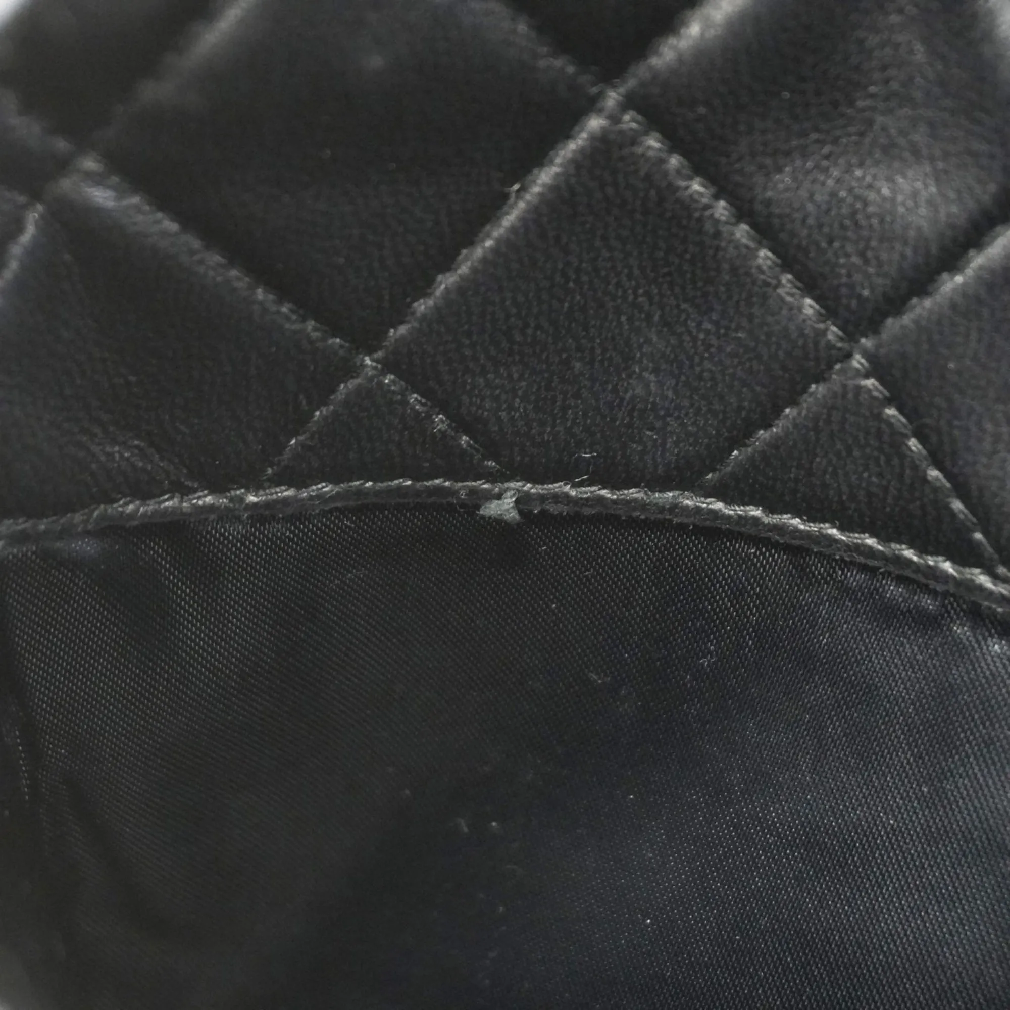 CHANEL Black Lambskin Leather Shoulder Bag