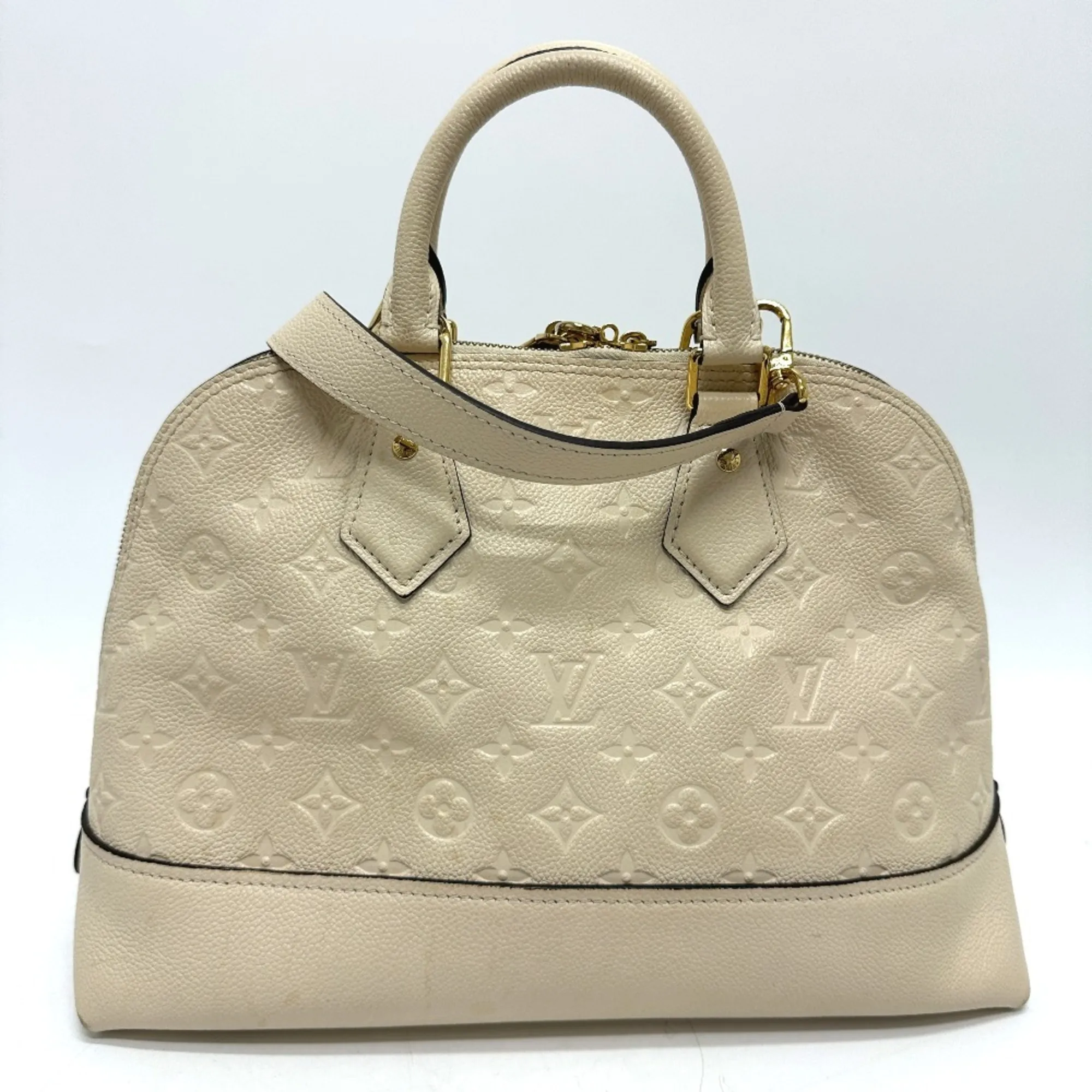 LOUIS VUITTON Cream Monogram Leather Alma Bag