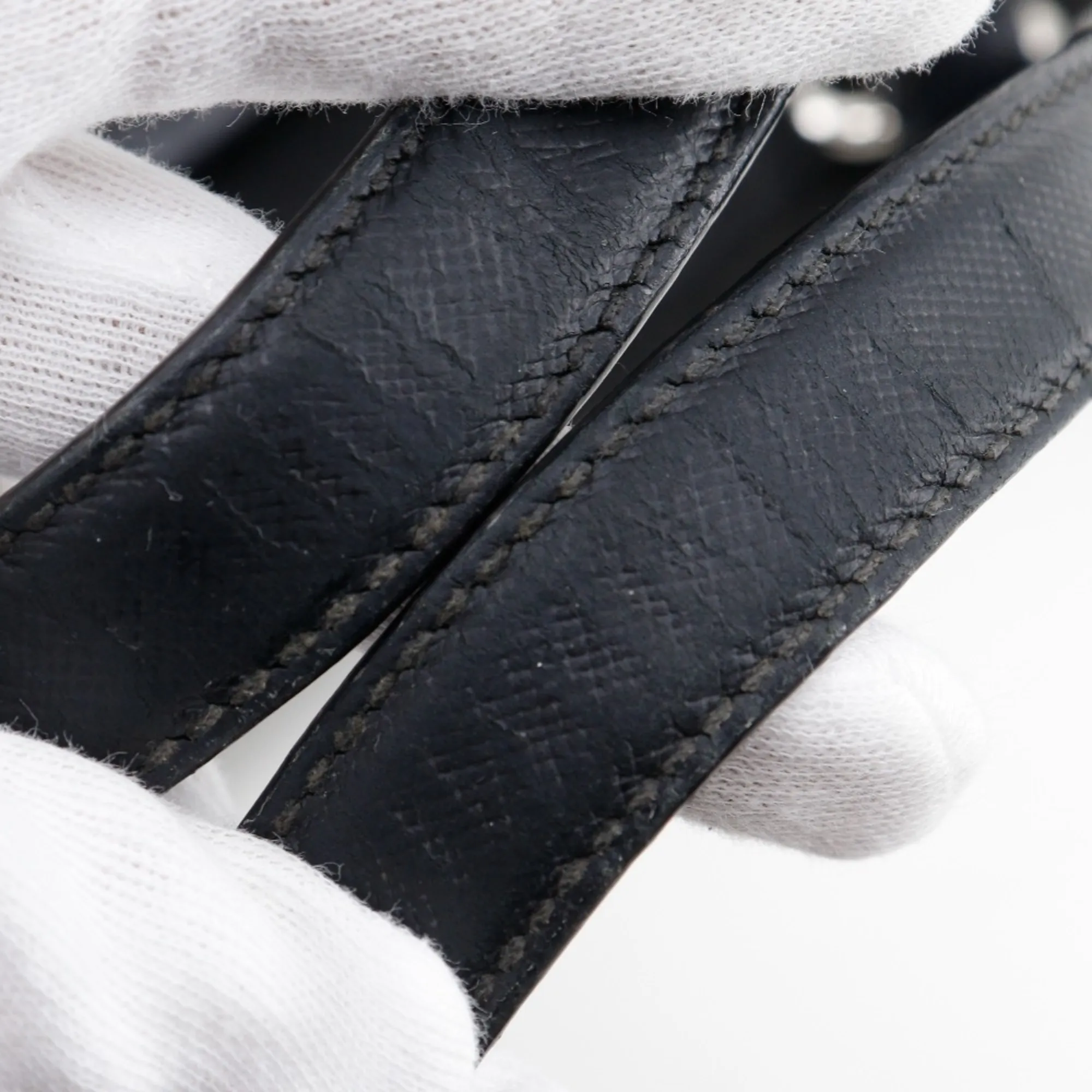 PRADA Black Leather Tote Bag