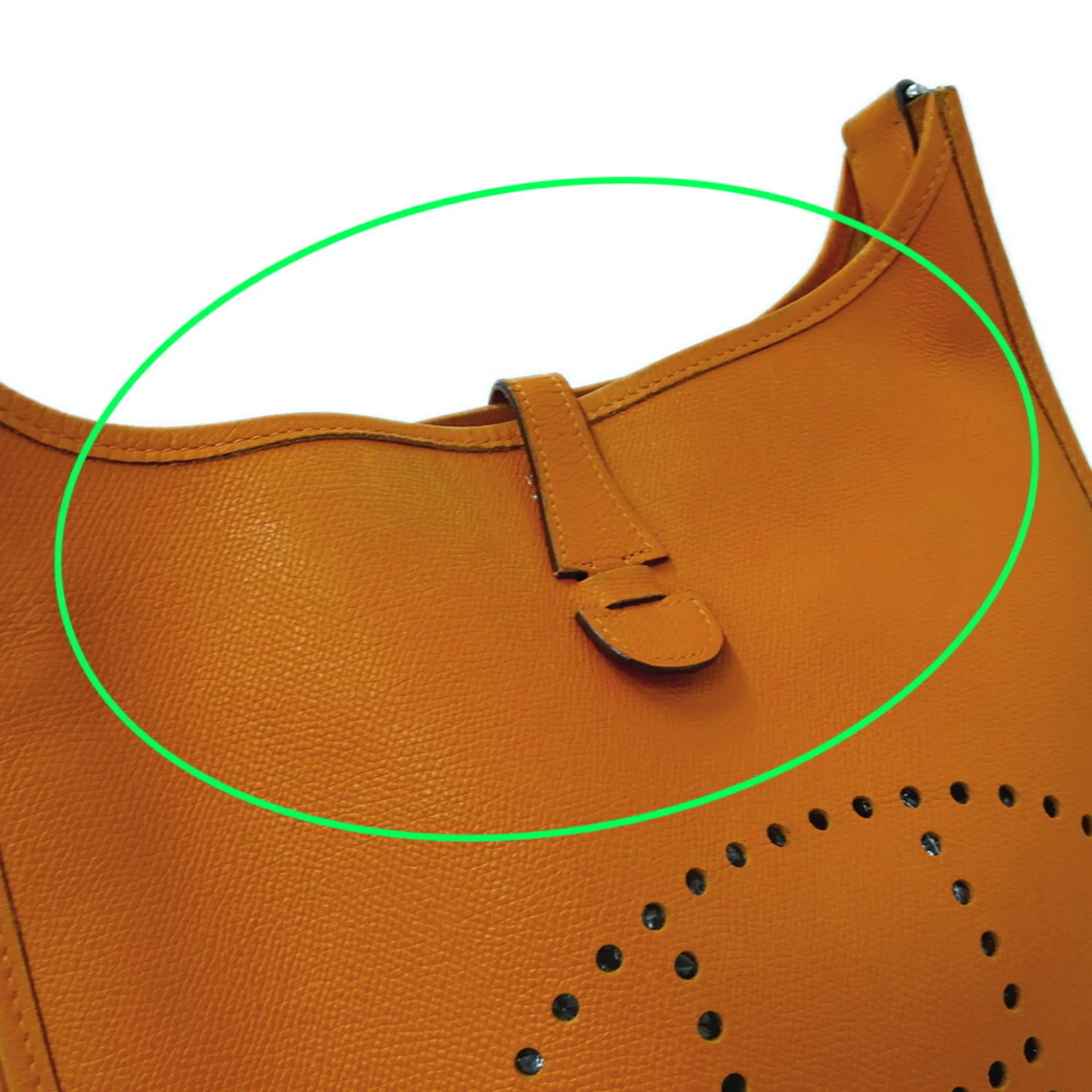 HERMES Orange Leather Shoulder Bag