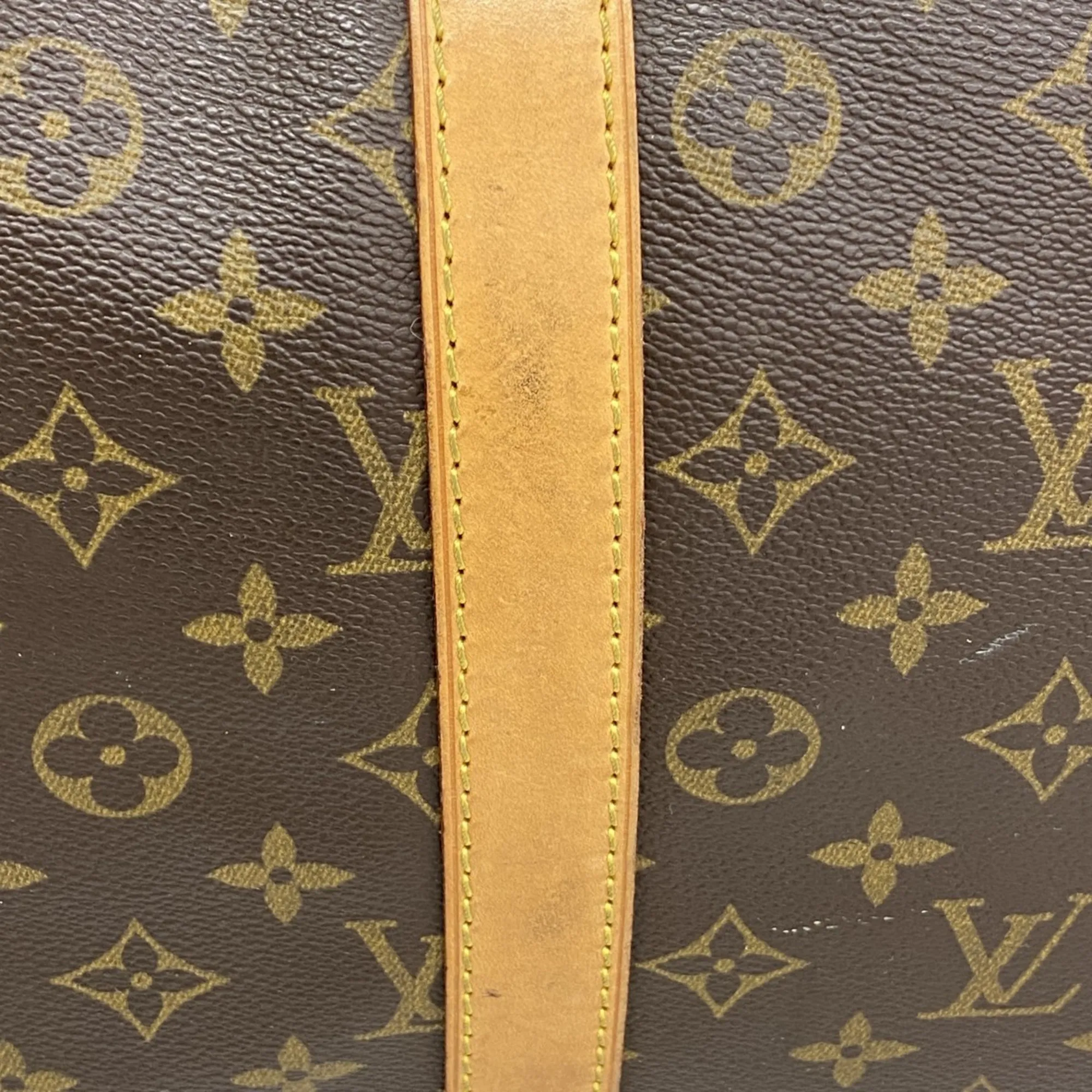 LOUIS VUITTON Brown Monogram Keepall Bandouliere 55 Boston Bag