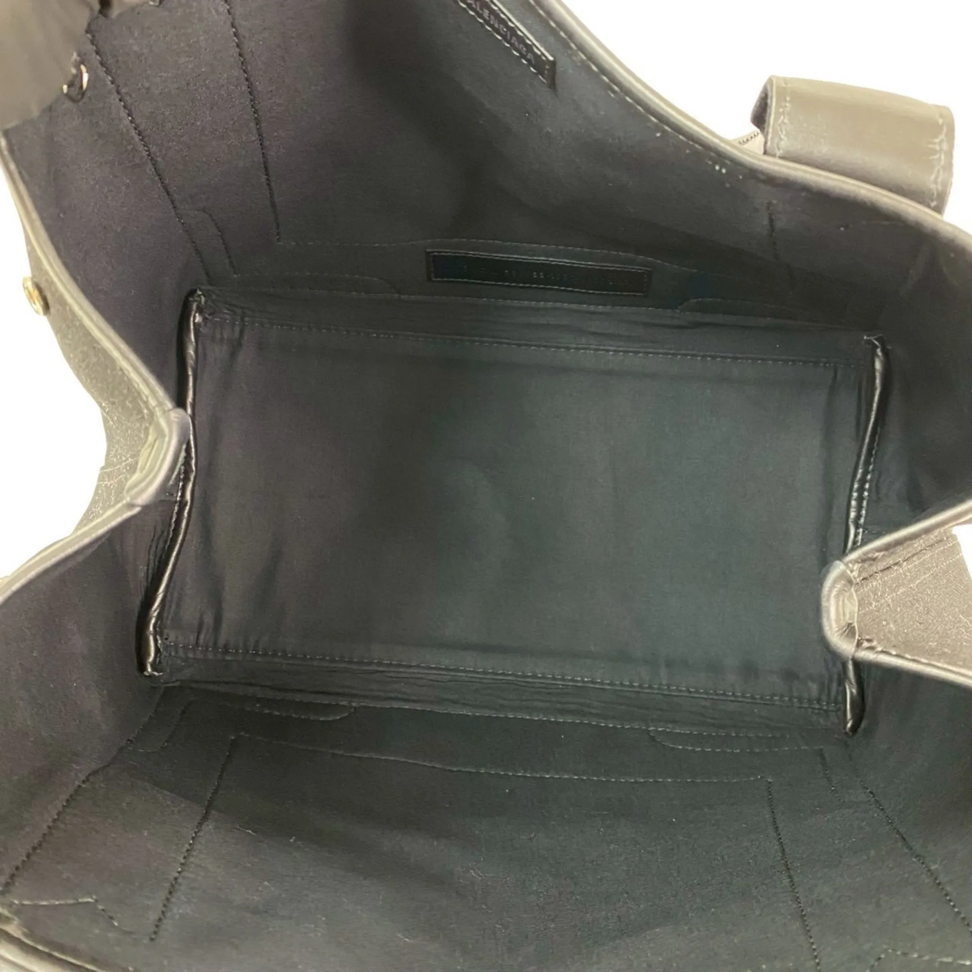 BALENCIAGA Black Leather Tote Bag