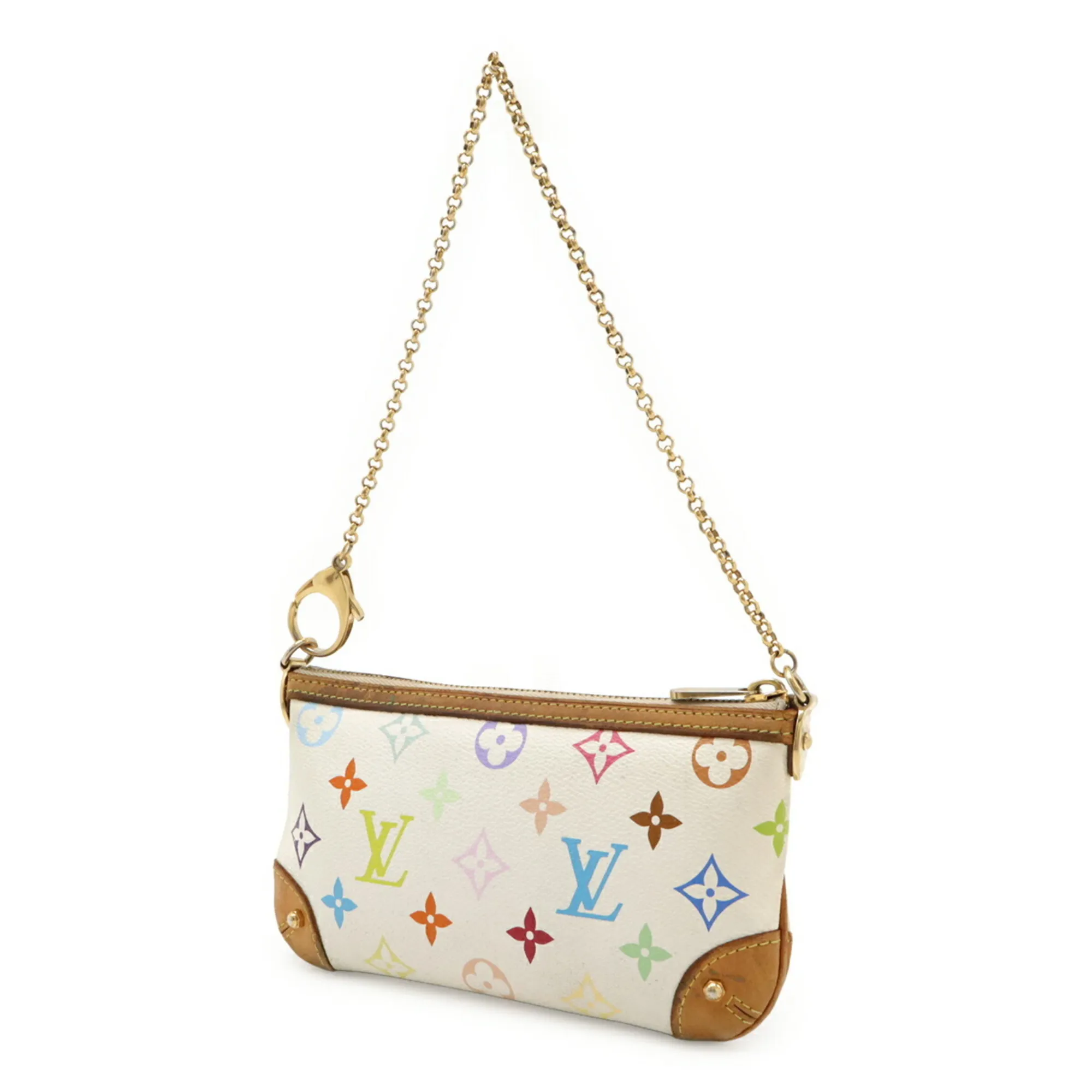 LOUIS VUITTON White Monogram Pouch