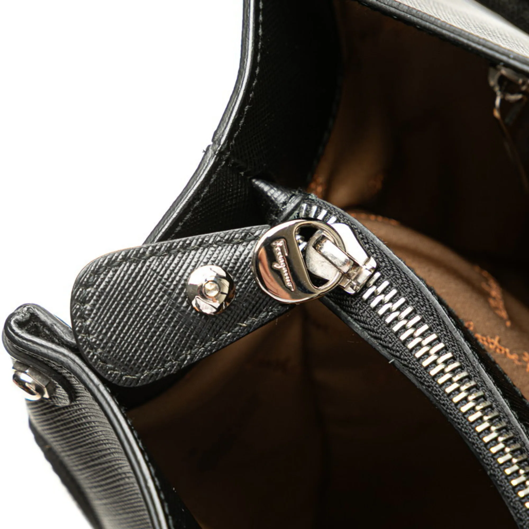 SALVATORE FERRAGAMO Black Leather Bag