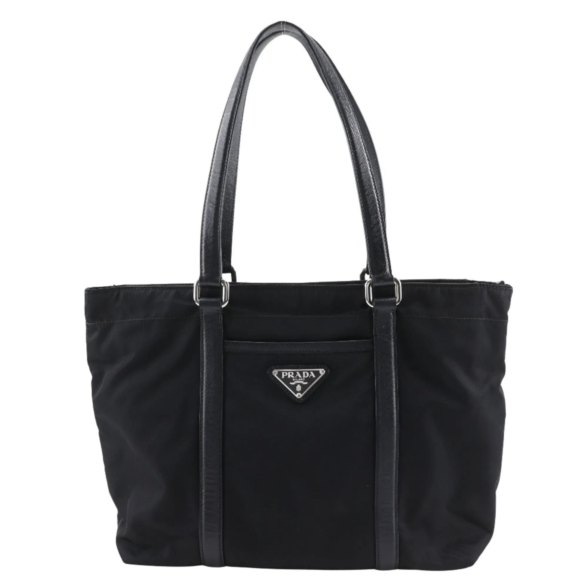 PRADA Black Leather Tote Bag