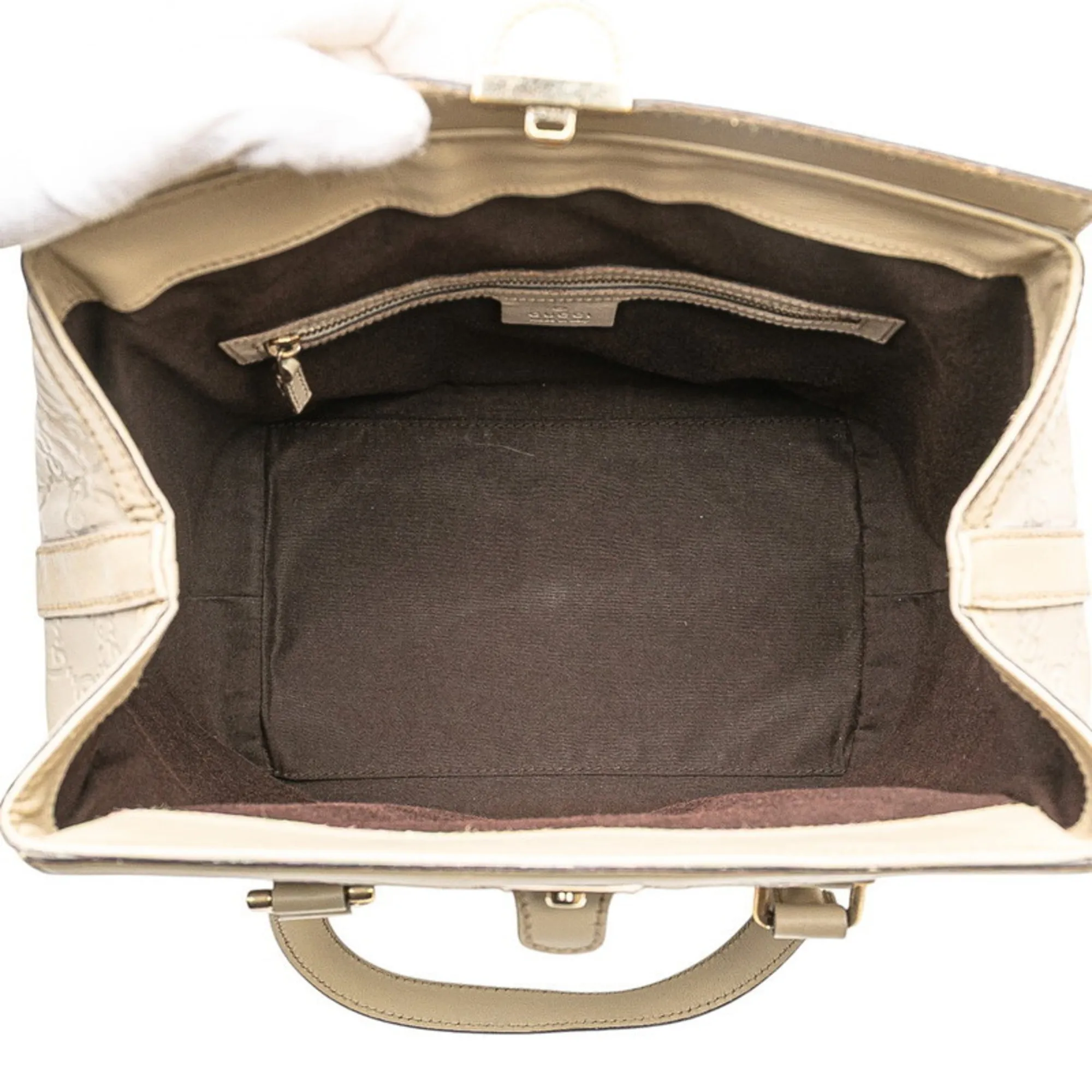 GUCCI Cream Leather Bag