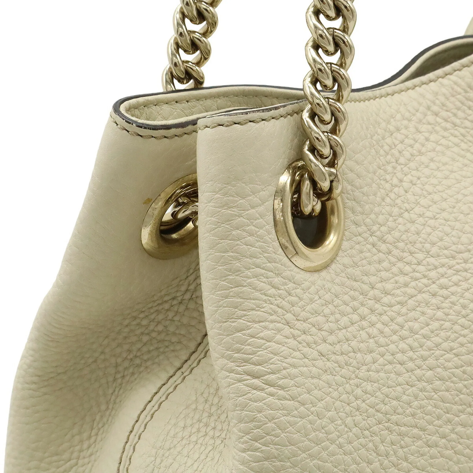 GUCCI White Leather Shoulder Bag