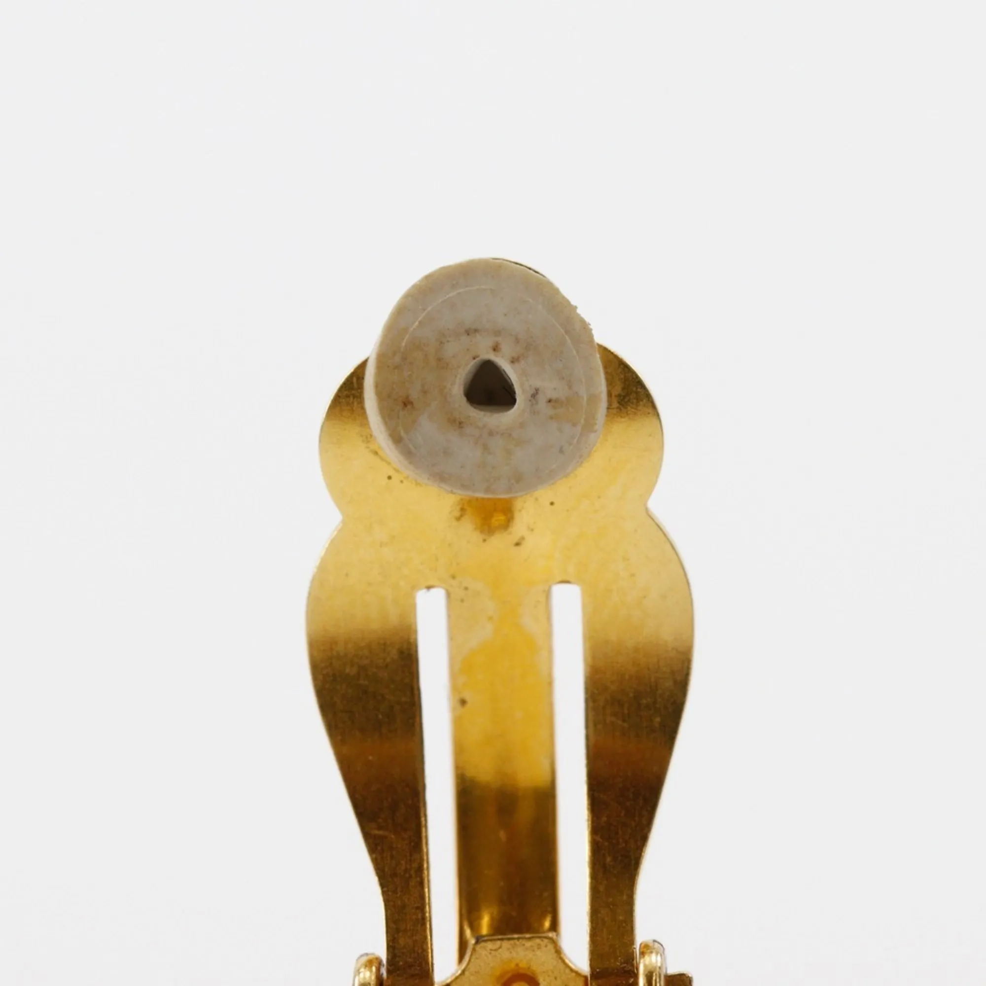 CHANEL Green Logo Earrings