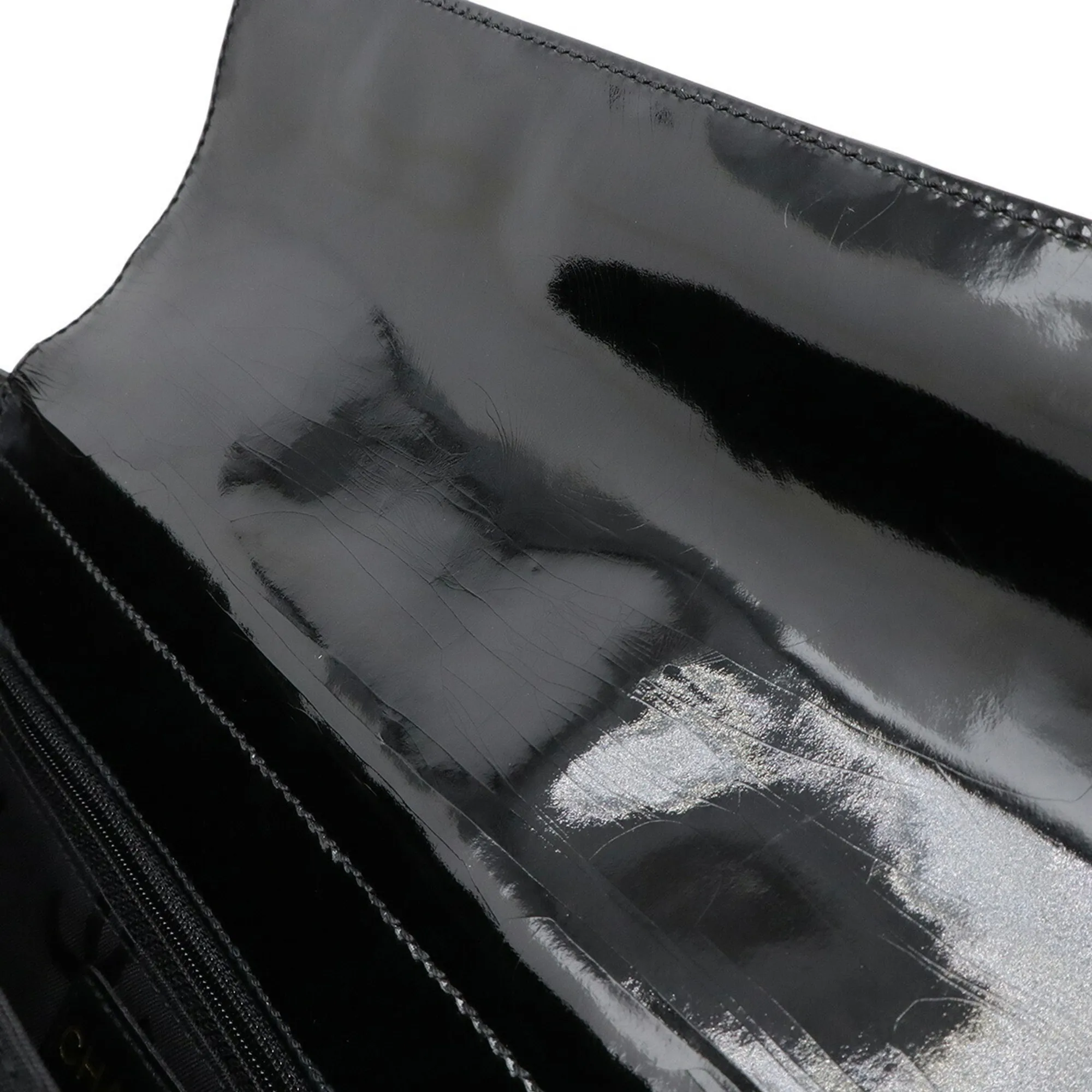 CHANEL Black Leather Logo Shoulder Bag