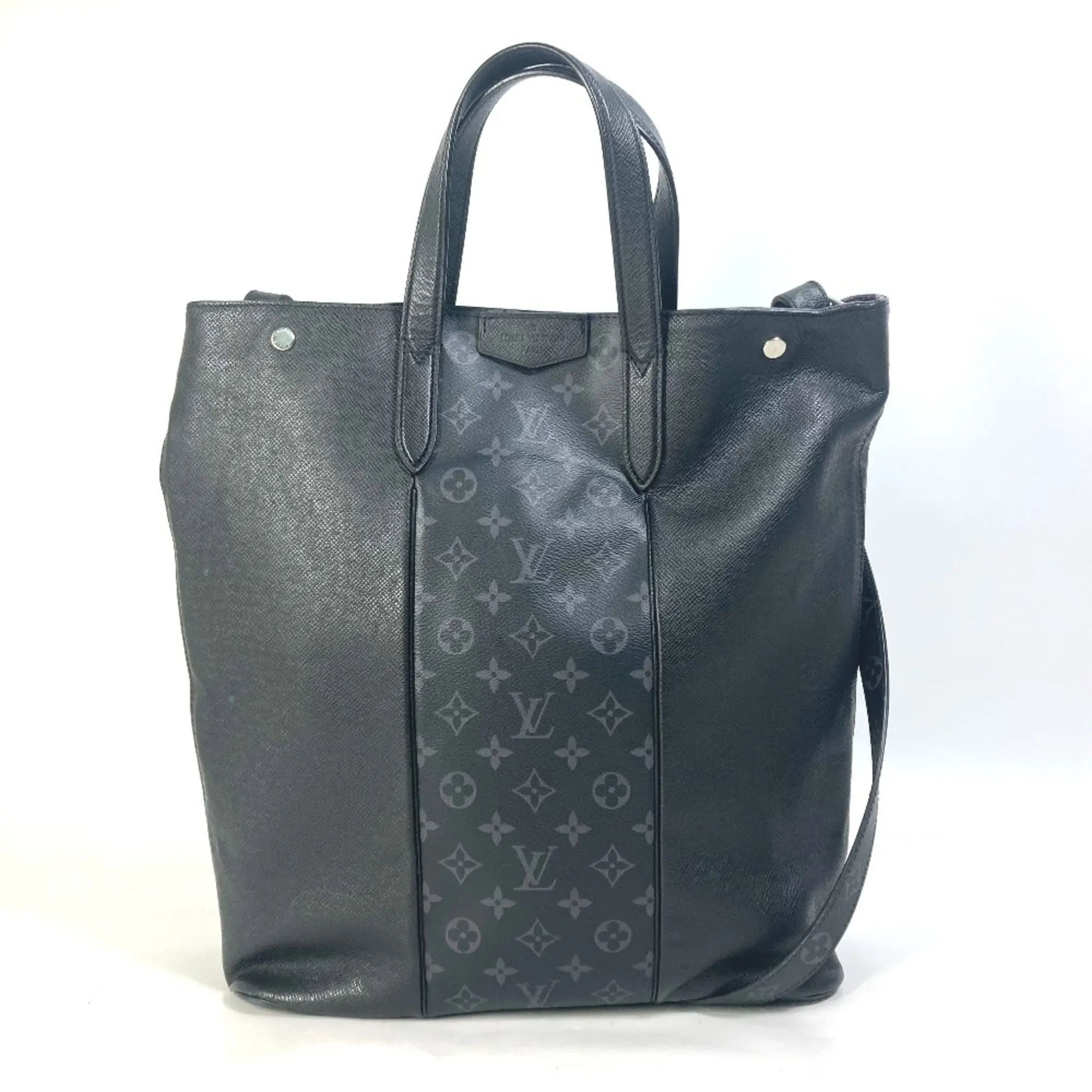 LOUIS VUITTON Black Monogram Leather Shoulder Bag