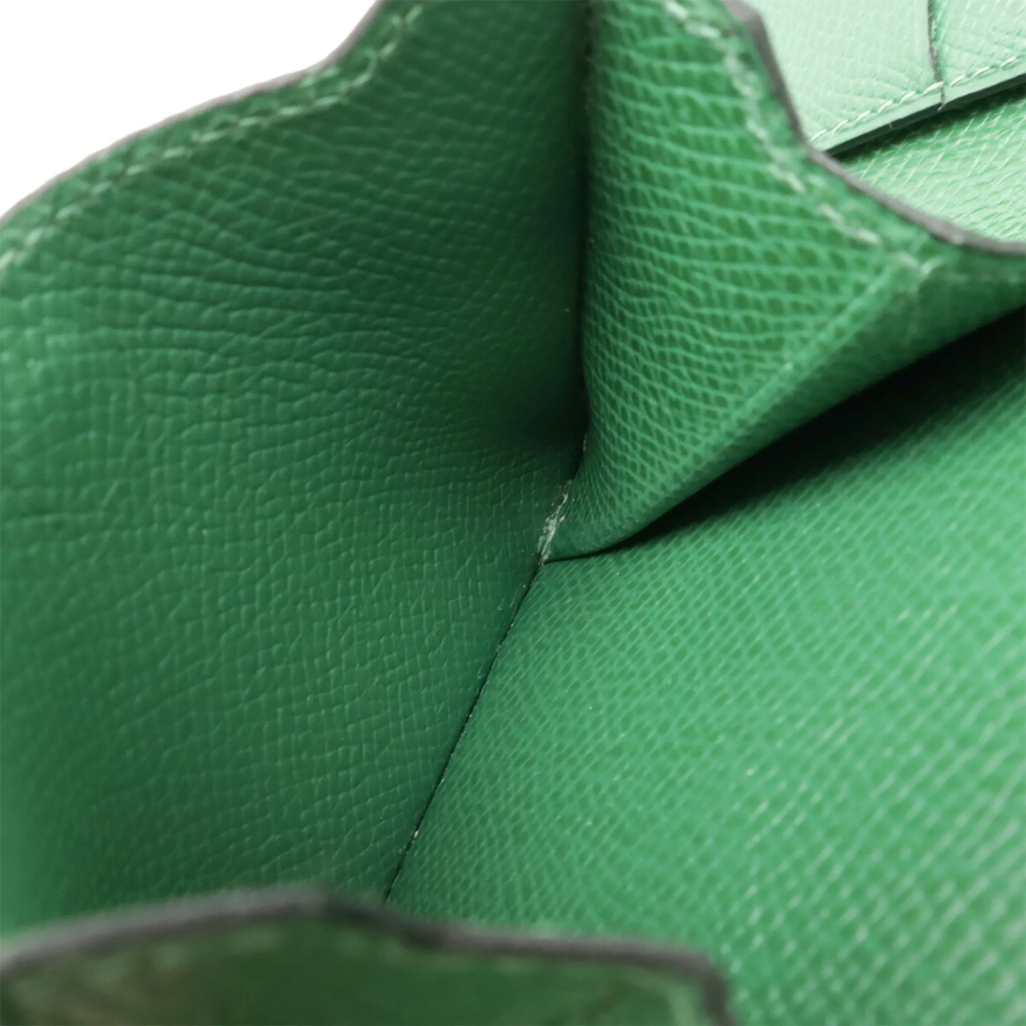 HERMES Green Leather Bamboo Wallet